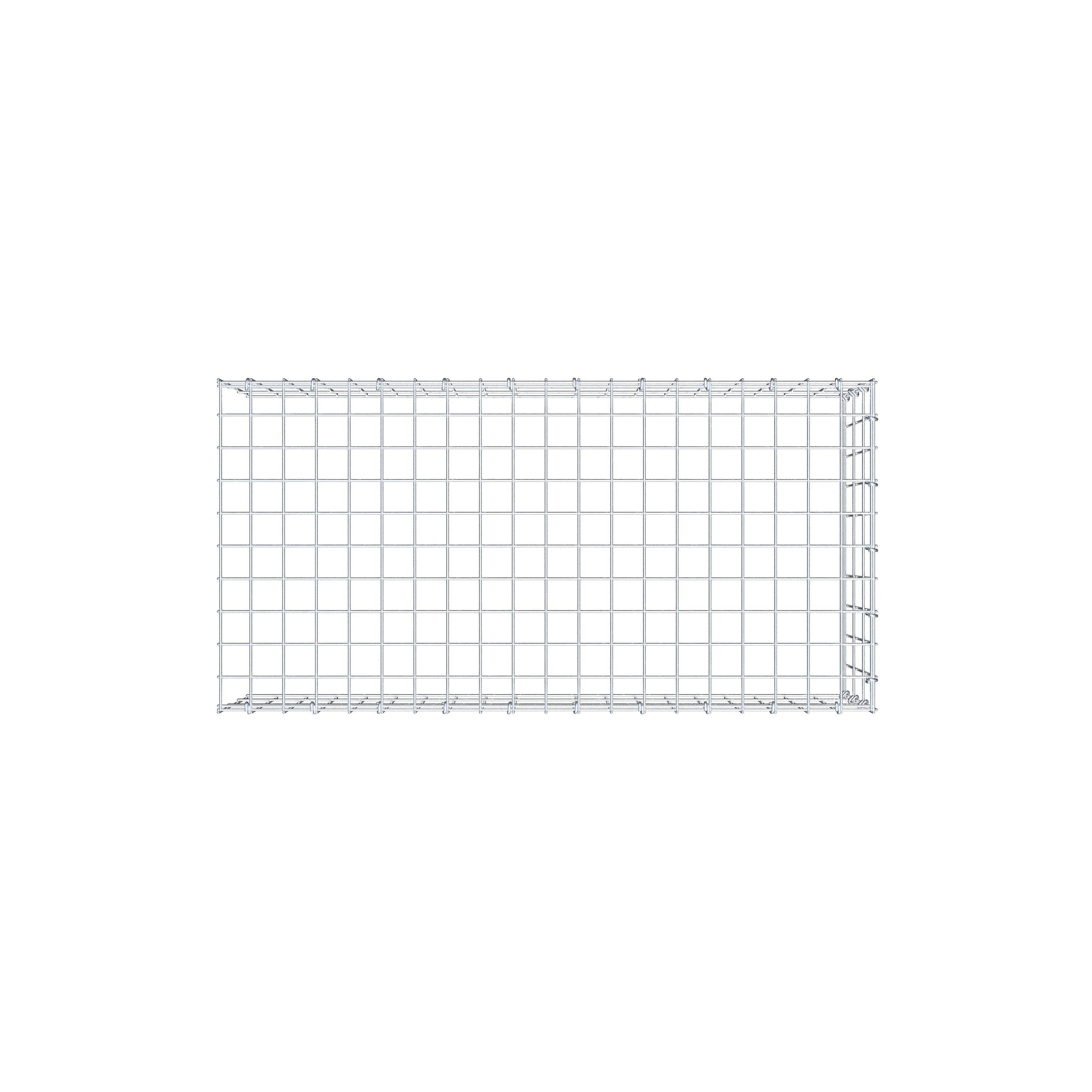 Monteret gabion type 4 100 cm x 30 cm x 50 cm (L x H x D), maskestørrelse 5 cm x 10 cm, C-ring