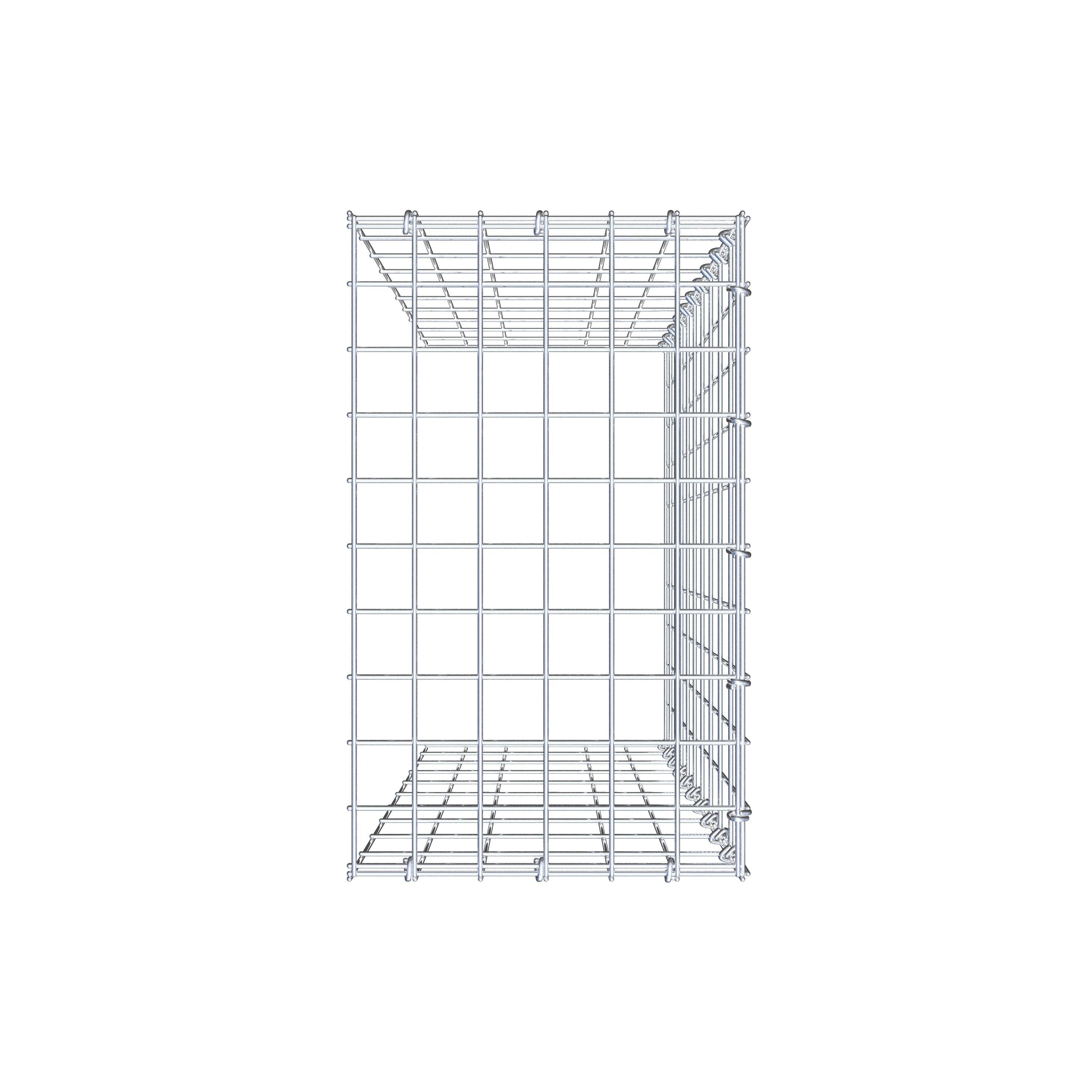 Mounted gabion type 4 100 cm x 30 cm x 50 cm (L x H x D), mesh size 5 cm x 10 cm, C-ring