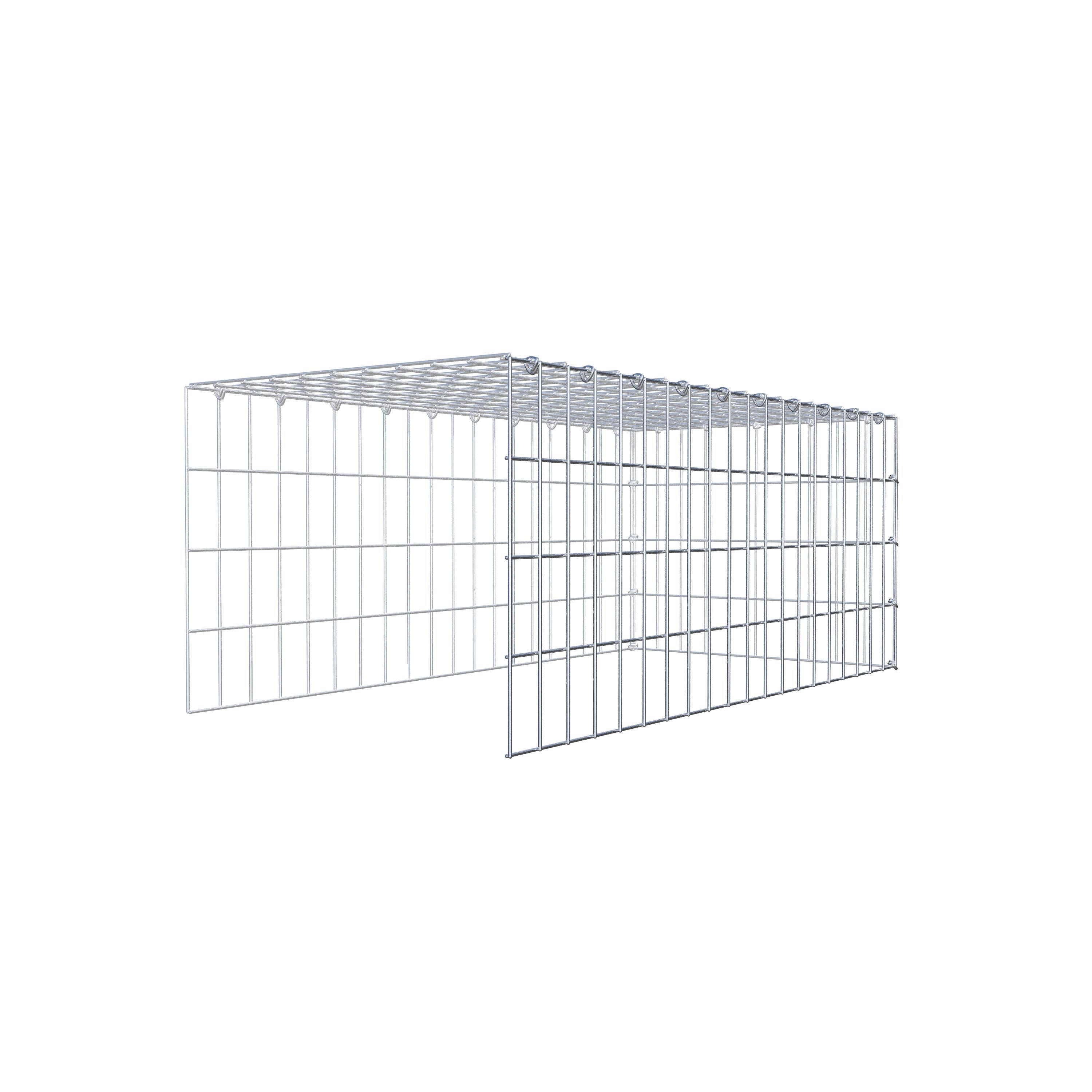 Monteret gabion type 4 100 cm x 40 cm x 50 cm (L x H x D), maskestørrelse 5 cm x 10 cm, C-ring