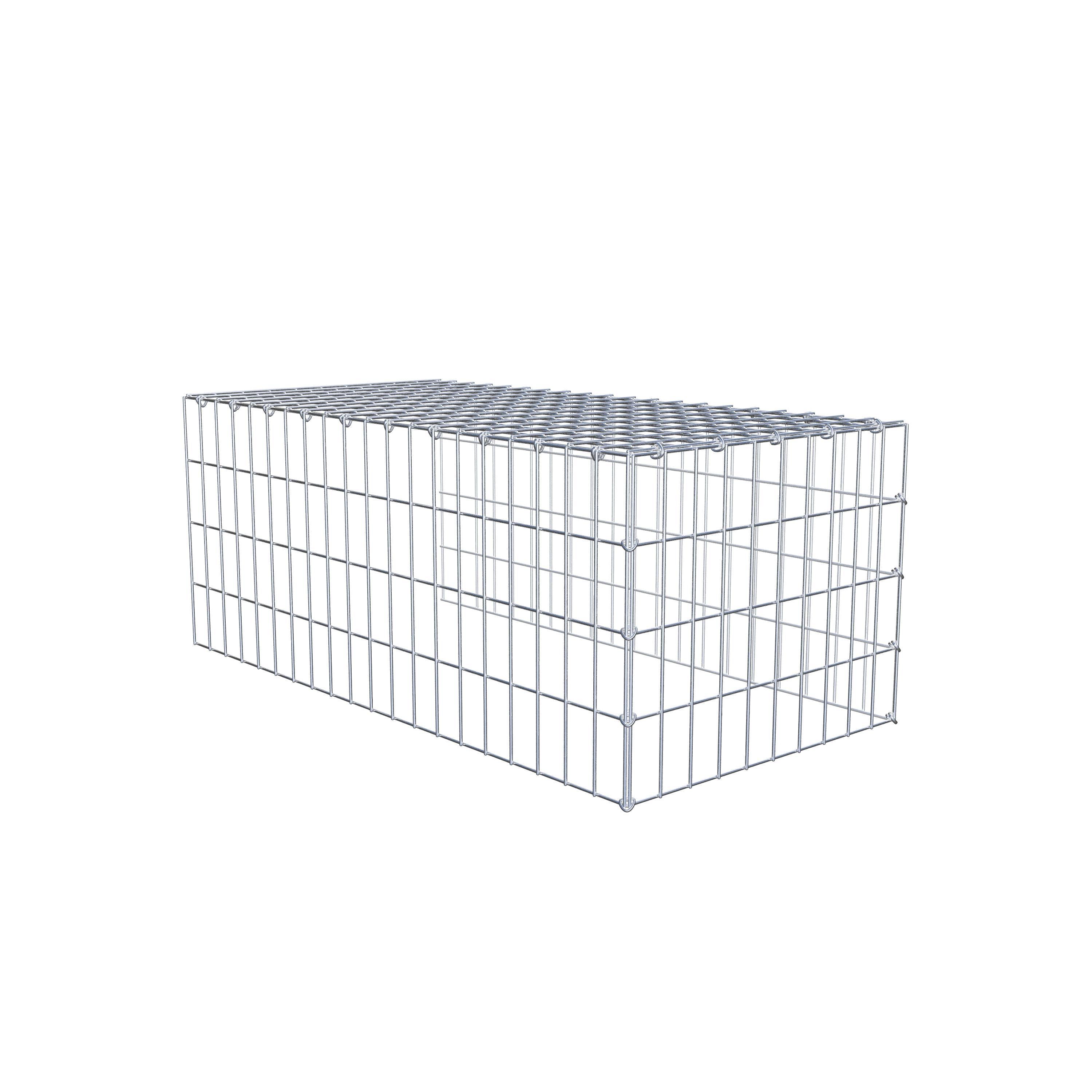 Monteret gabion type 4 100 cm x 40 cm x 50 cm (L x H x D), maskestørrelse 5 cm x 10 cm, C-ring