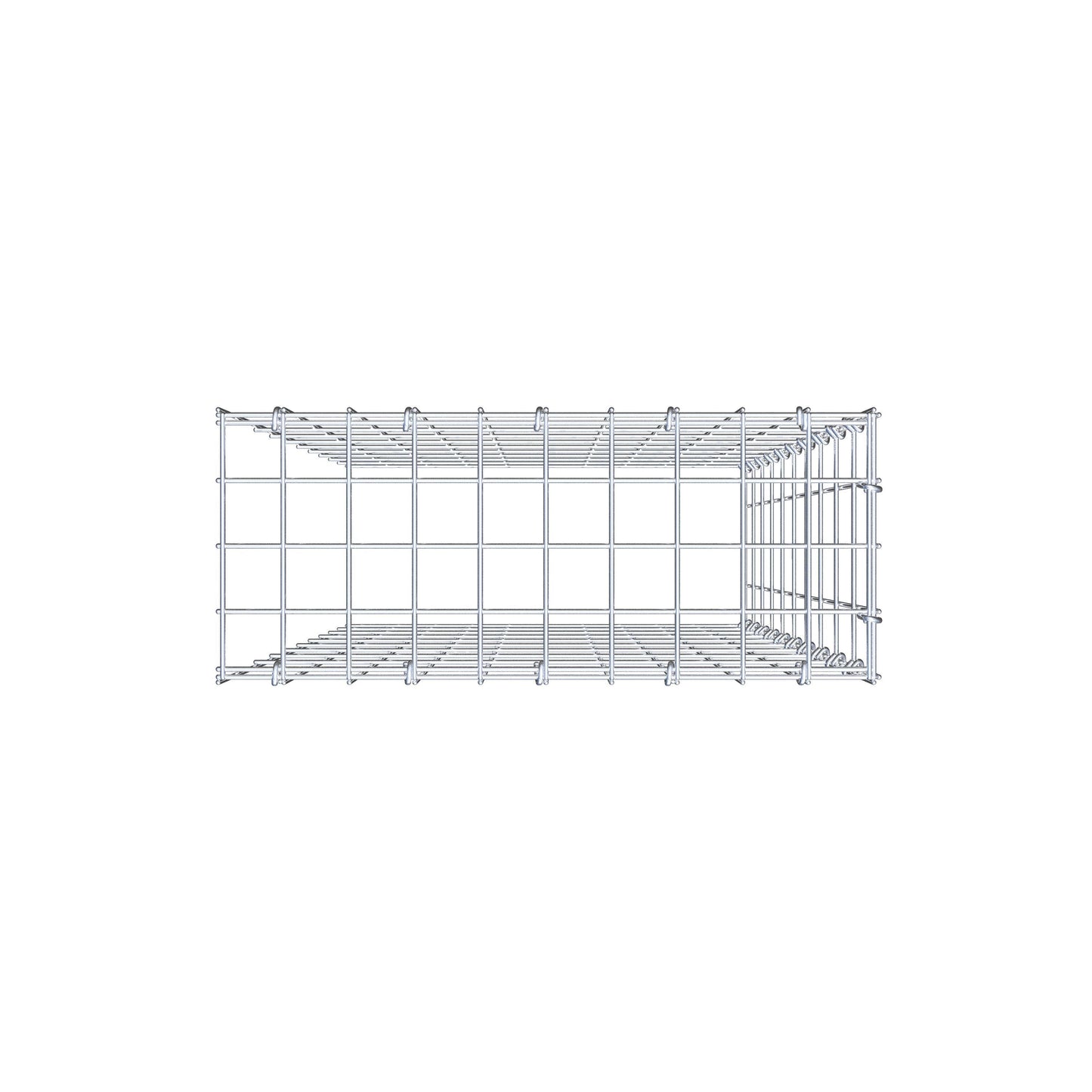 Gabbione aggiuntivo di tipo 4 100 cm x 50 cm x 20 cm (L x H x P), maglia 5 cm x 10 cm, anello a C