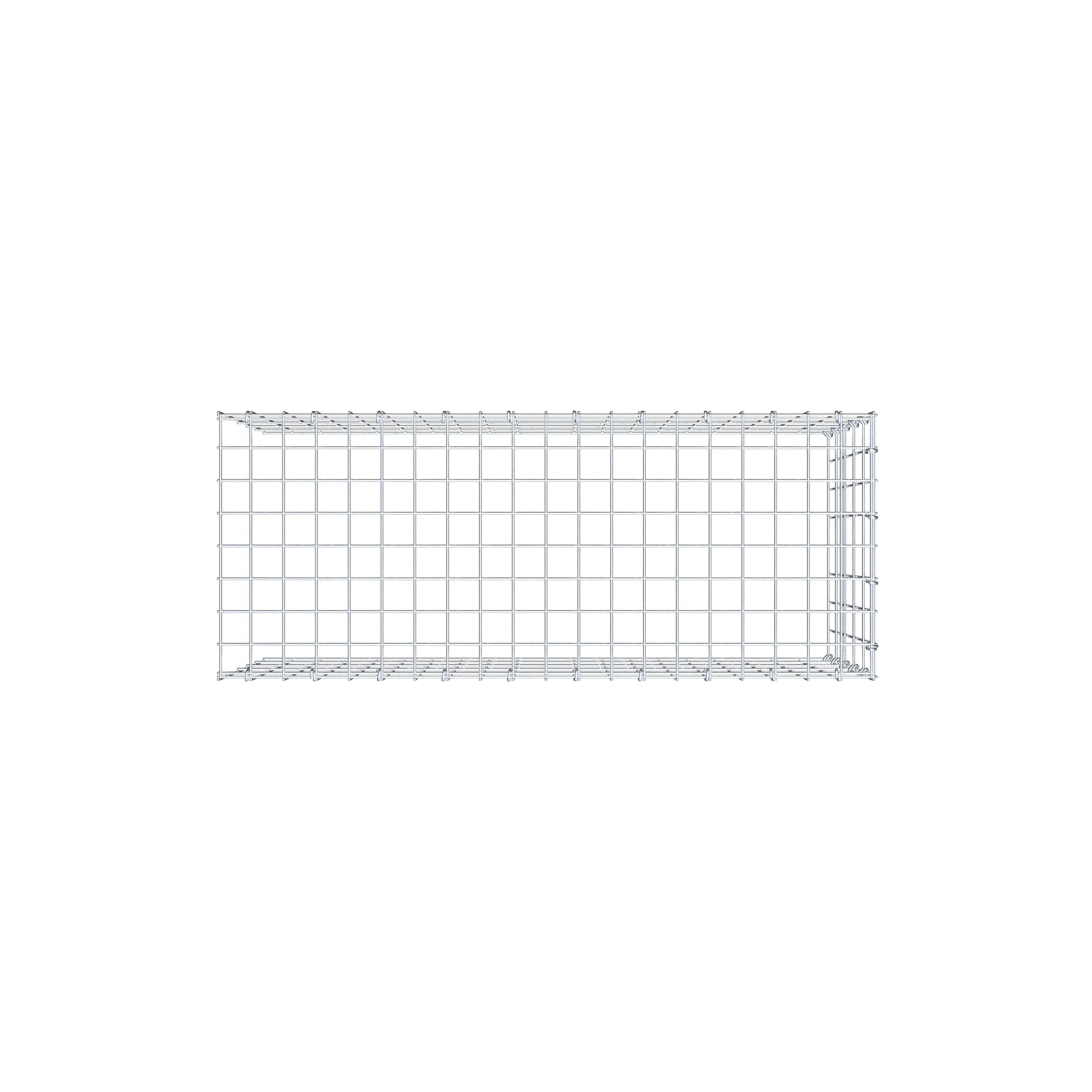 Monteret gabion type 4 100 cm x 50 cm x 40 cm (L x H x D), maskestørrelse 5 cm x 10 cm, C-ring