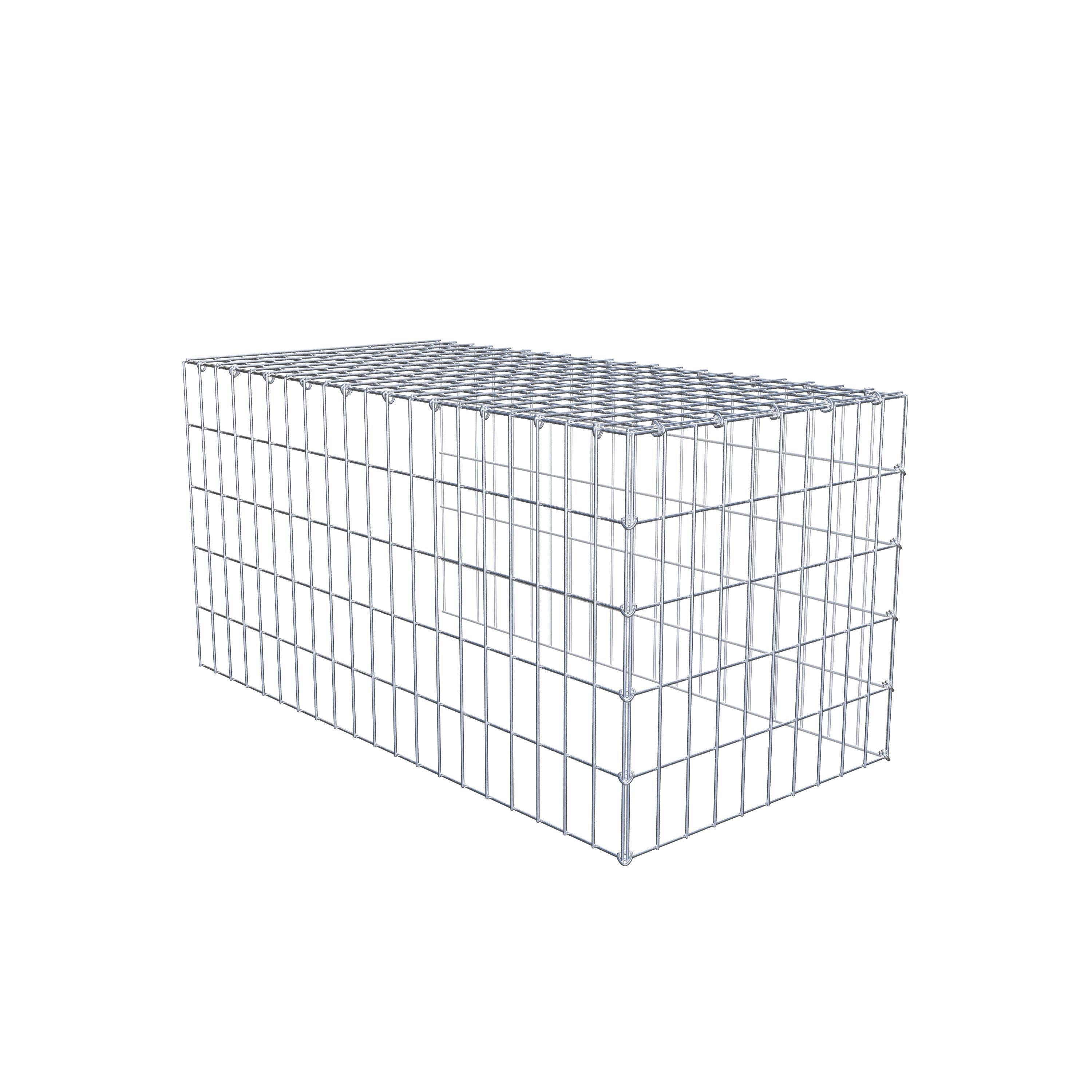 Monteret gabion type 4 100 cm x 50 cm x 50 cm (L x H x D), maskestørrelse 5 cm x 10 cm, C-ring