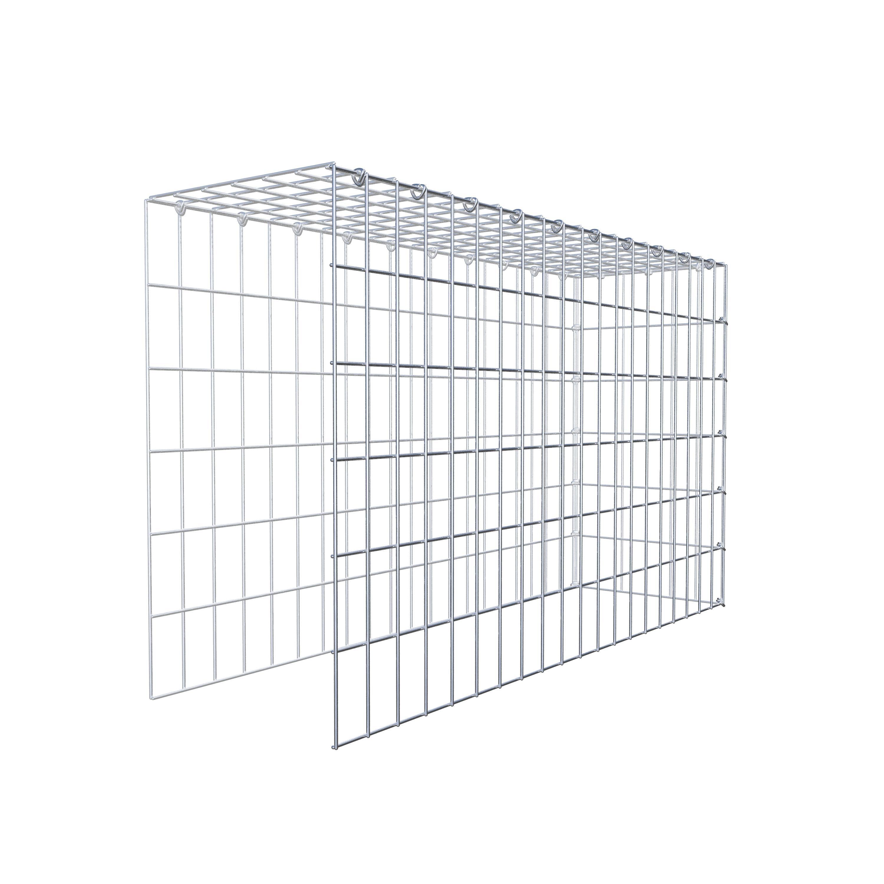 Typ 4 påbyggnadsgabion 100 cm x 60 cm x 30 cm (L x H x D), maskstorlek 5 cm x 10 cm, C-ring