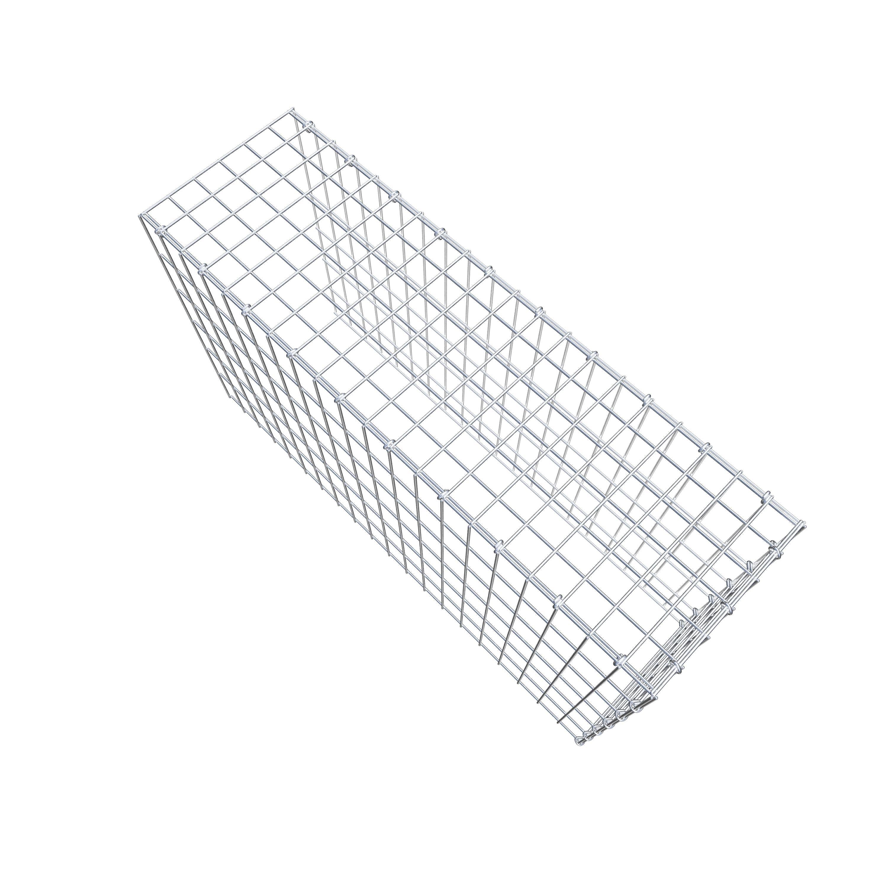 Typ 4 påbyggnadsgabion 100 cm x 60 cm x 30 cm (L x H x D), maskstorlek 5 cm x 10 cm, C-ring