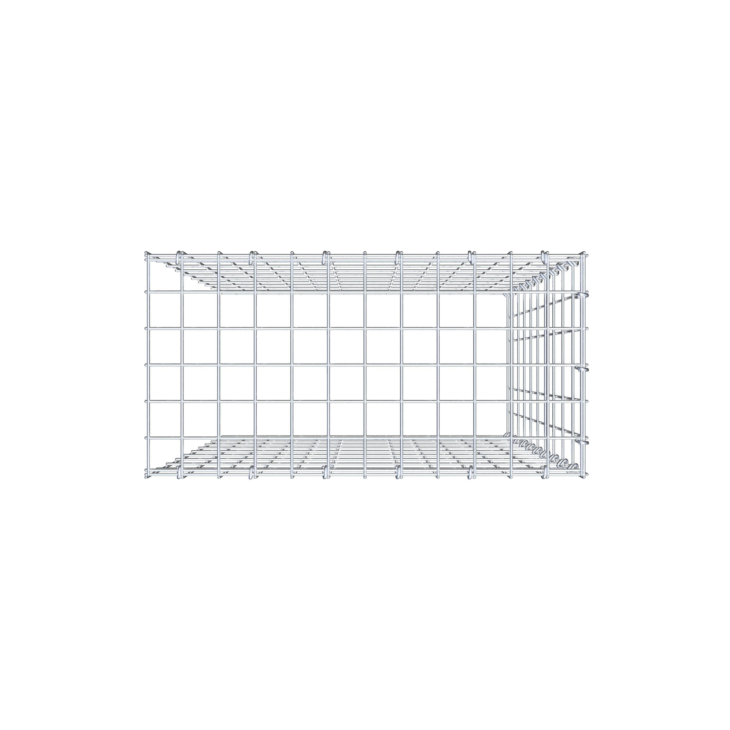 Typ 4 påbyggnadsgabion 100 cm x 60 cm x 30 cm (L x H x D), maskstorlek 5 cm x 10 cm, C-ring