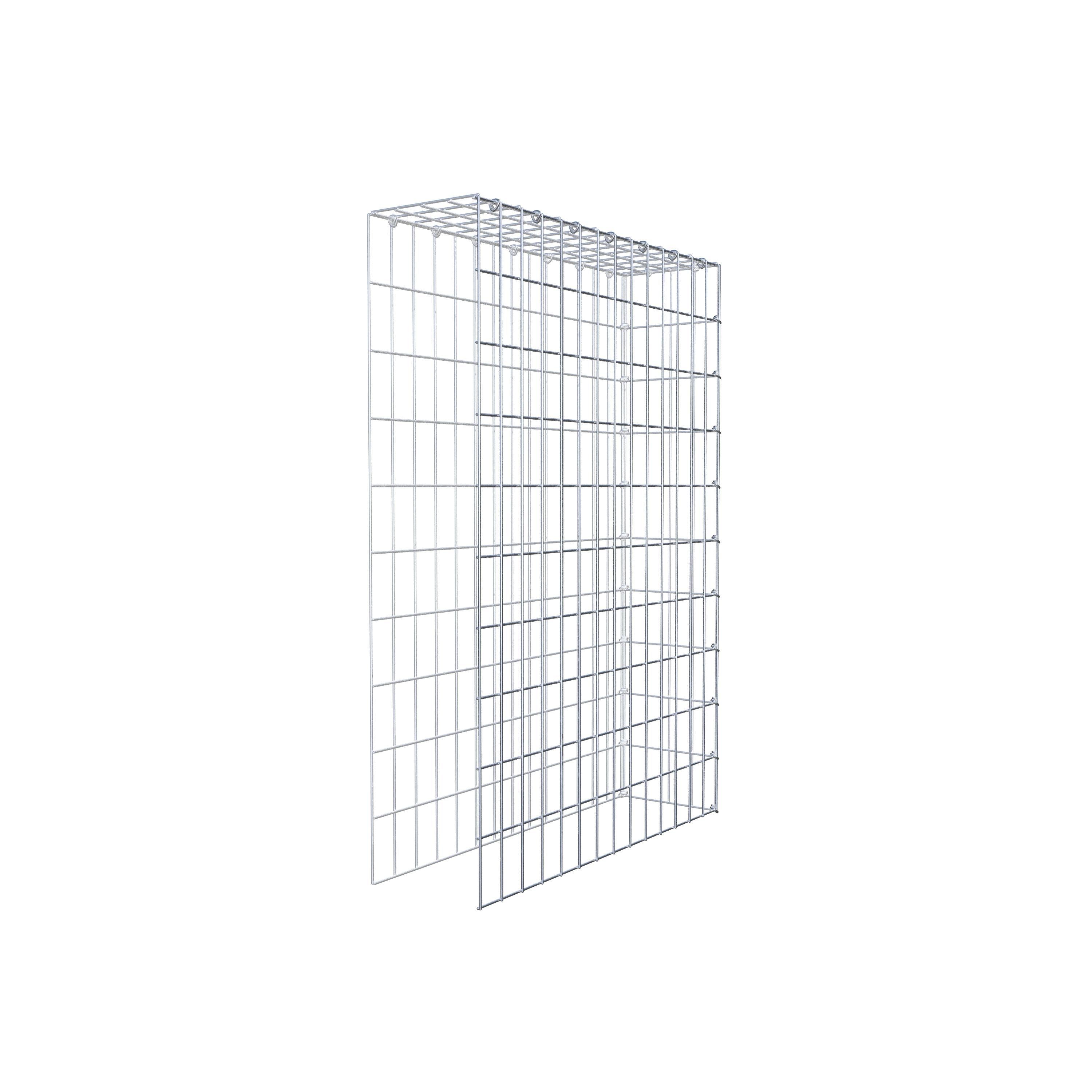 Mounted gabion type 4 100 cm x 70 cm x 20 cm (L x H x D), mesh size 5 cm x 10 cm, C-ring