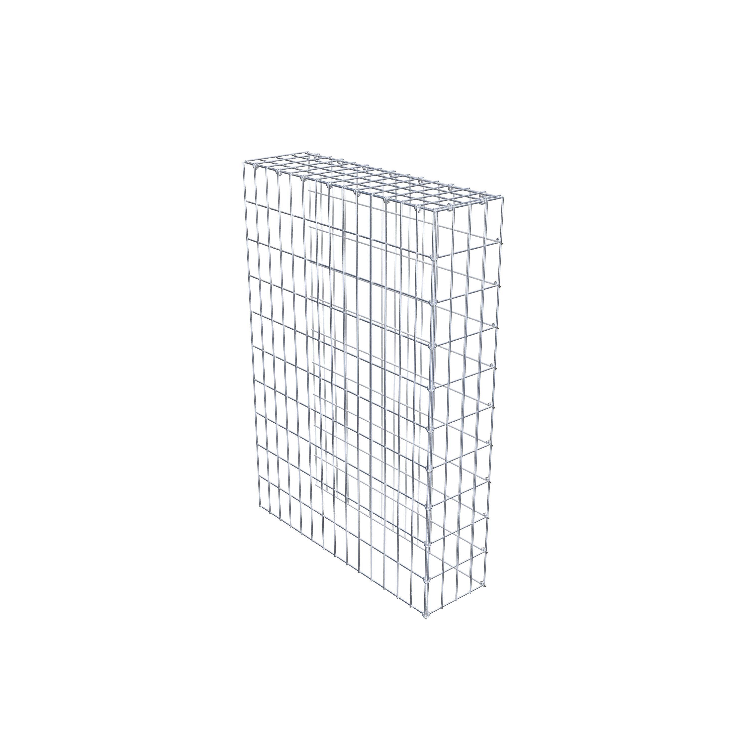 Typ 4 påbyggnadsgabion 100 cm x 70 cm x 20 cm (L x H x D), maskstorlek 5 cm x 10 cm, C-ring