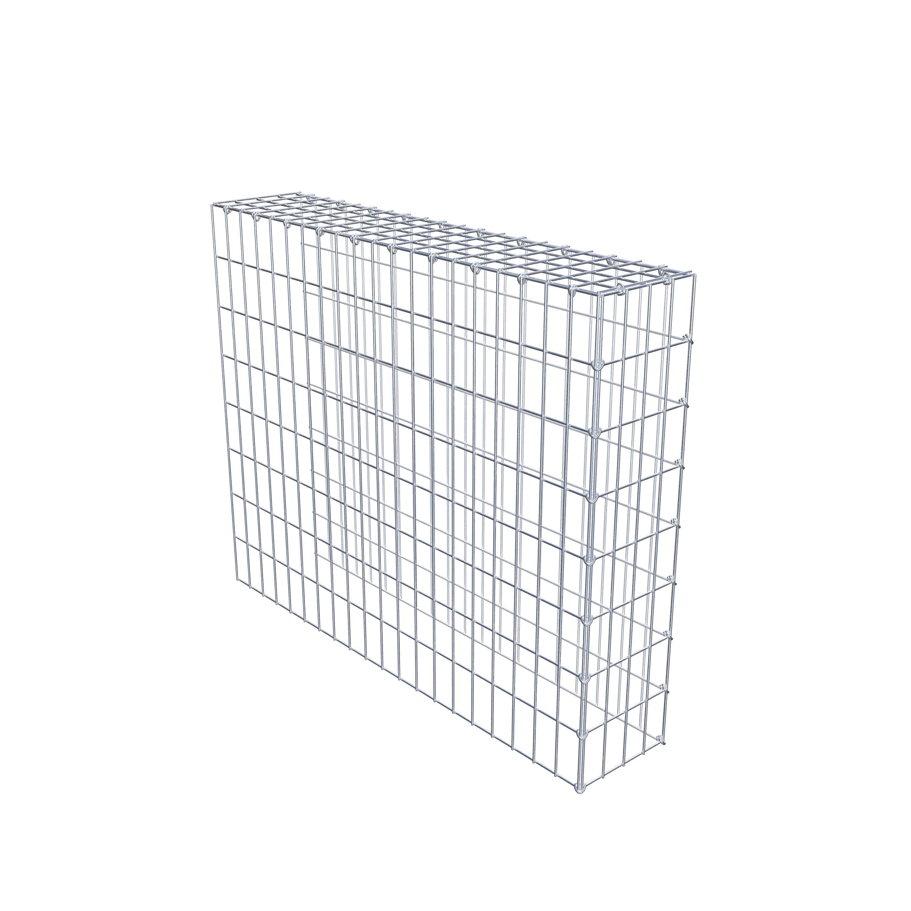 Monteret gabion type 4 100 cm x 80 cm x 20 cm (L x H x D), maskestørrelse 5 cm x 10 cm, C-ring