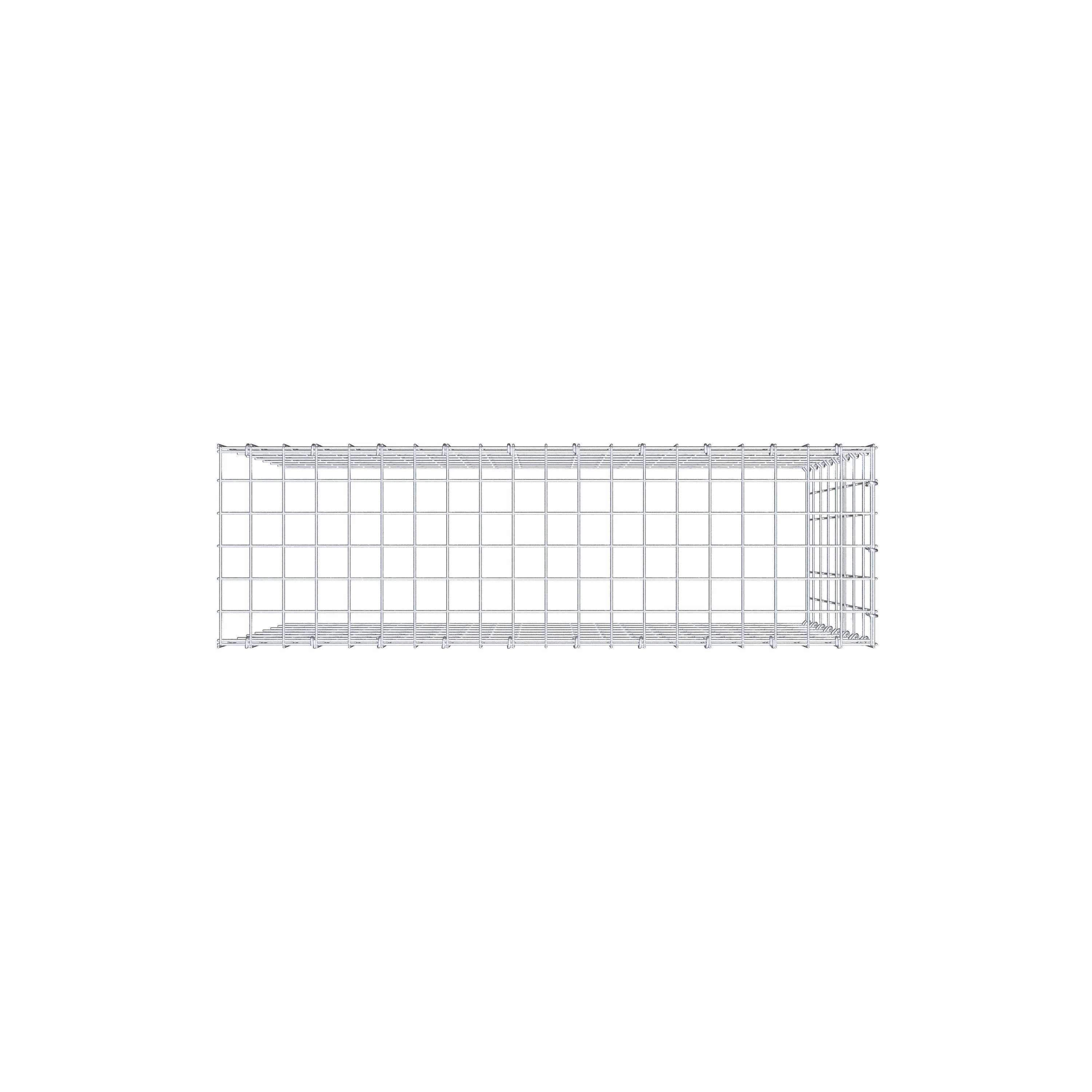 Monteret gabion type 4 100 cm x 80 cm x 30 cm (L x H x D), maskestørrelse 5 cm x 10 cm, C-ring