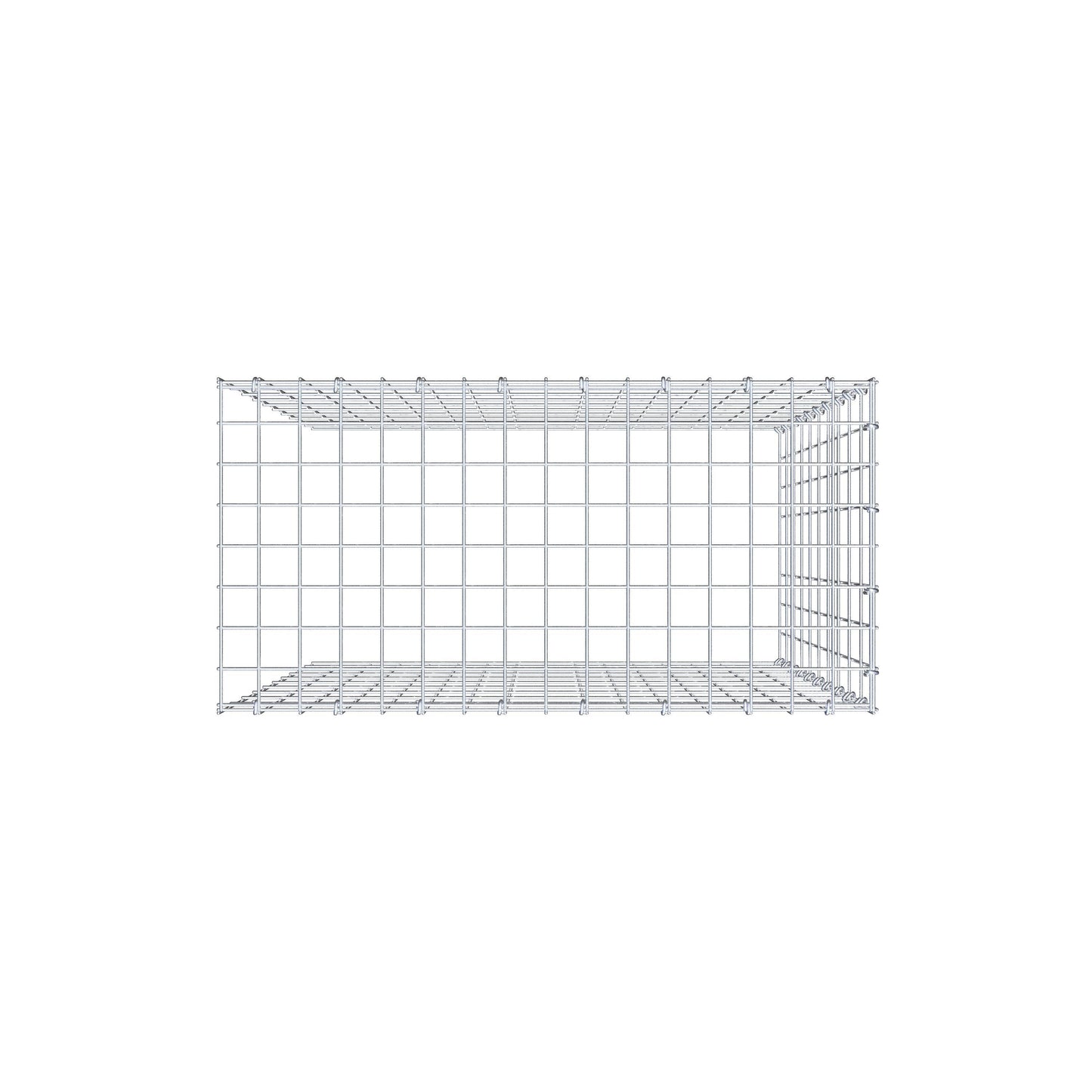 Monteret gabion type 4 100 cm x 80 cm x 40 cm (L x H x D), maskestørrelse 5 cm x 10 cm, C-ring