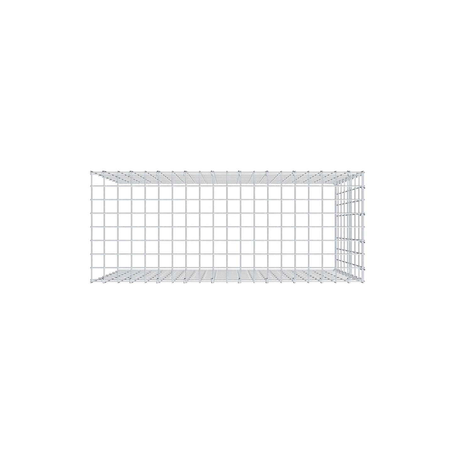 Monteret gabion type 4 100 cm x 80 cm x 40 cm (L x H x D), maskestørrelse 5 cm x 10 cm, C-ring