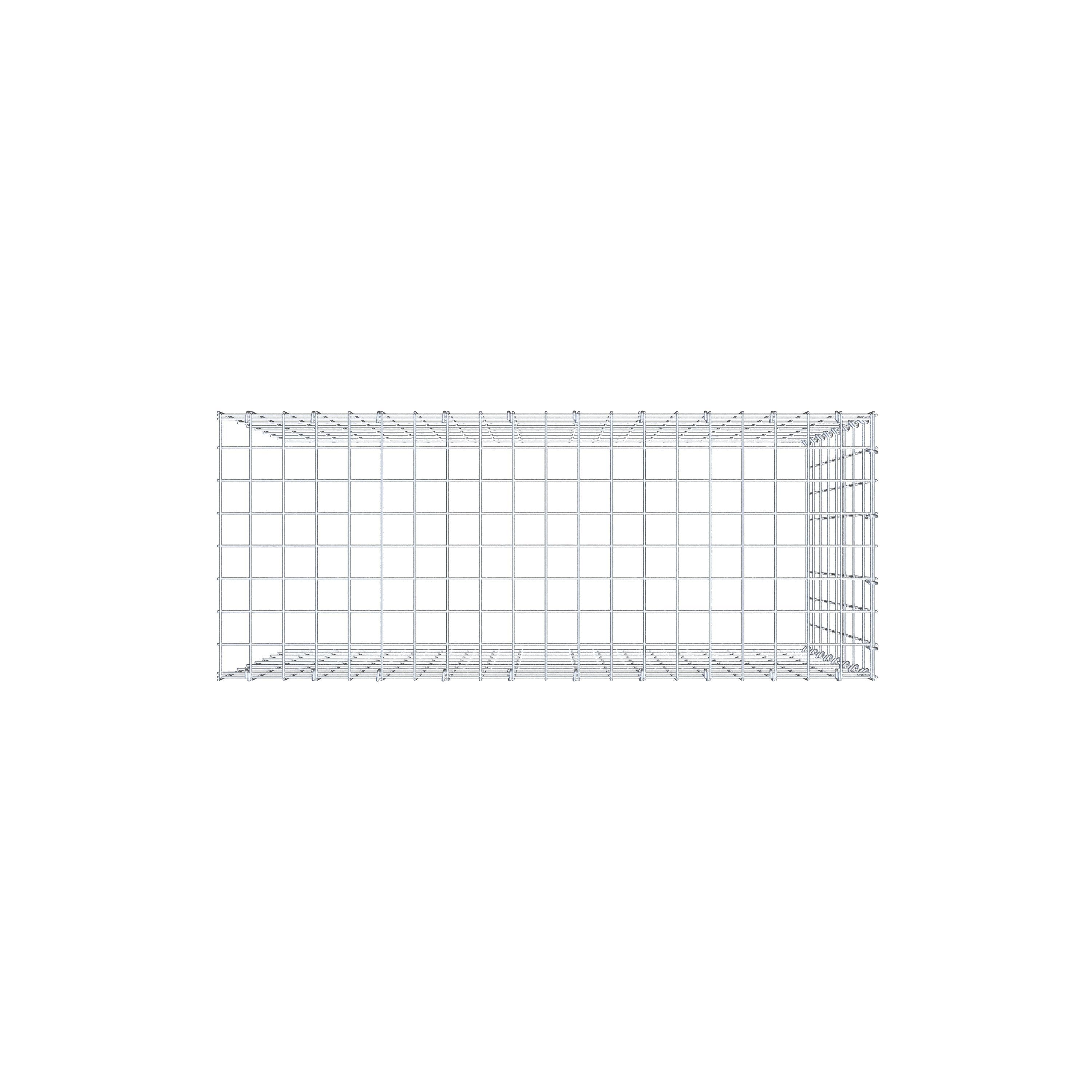 Monteret gabion type 4 100 cm x 80 cm x 40 cm (L x H x D), maskestørrelse 5 cm x 10 cm, C-ring