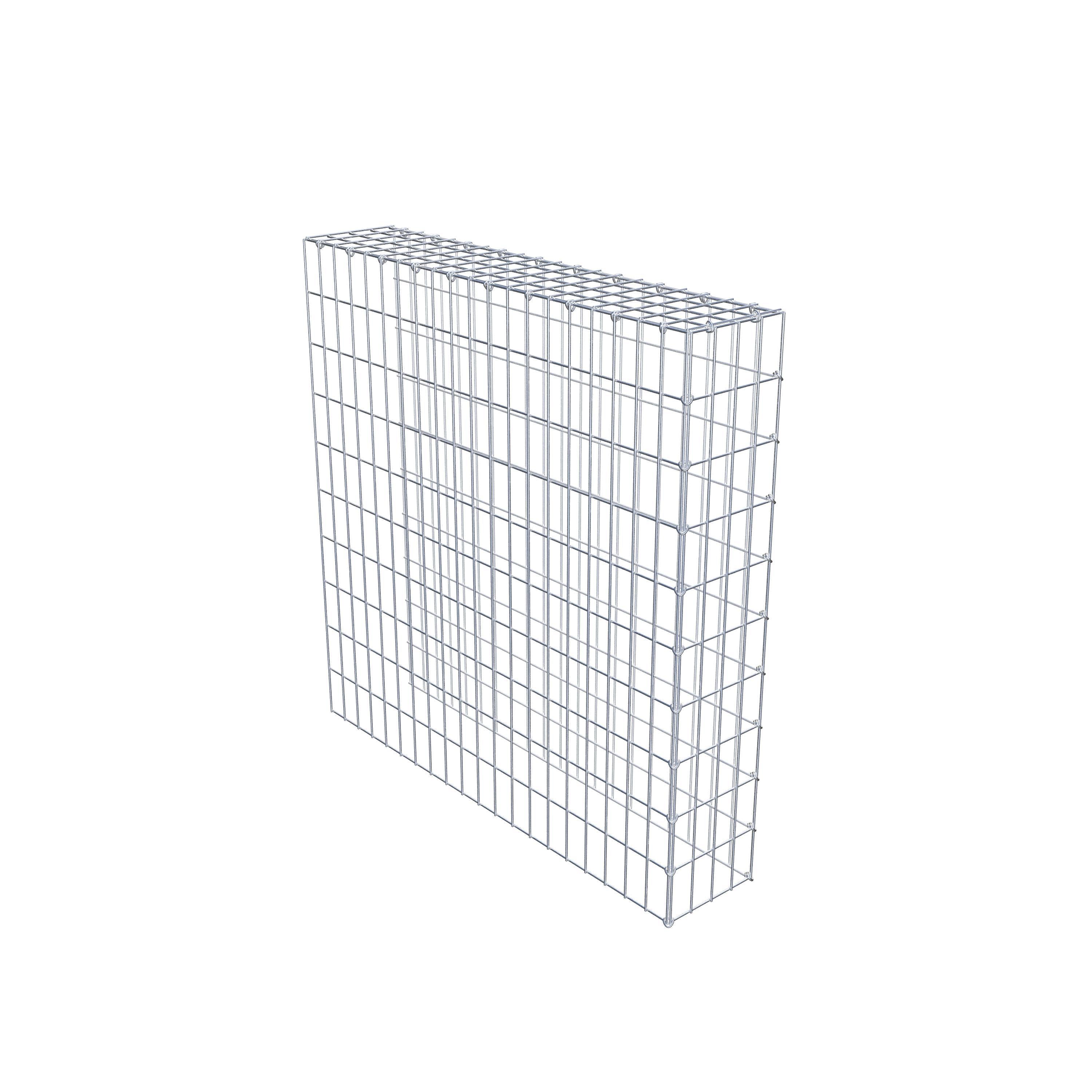 Monteret gabion type 4 100 cm x 100 cm x 20 cm (L x H x D), maskestørrelse 5 cm x 10 cm, C-ring