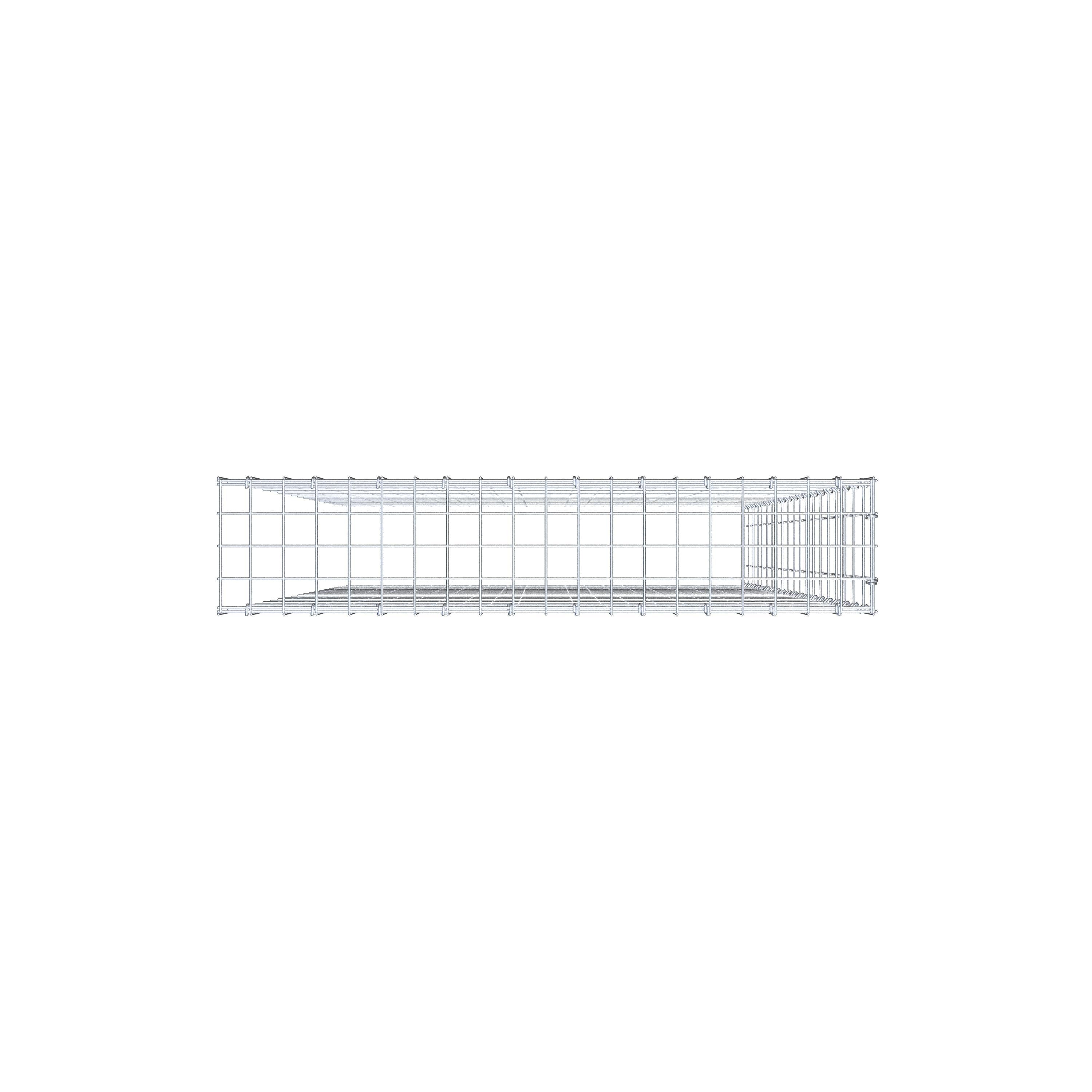 Monteret gabion type 4 200 cm x 100 cm x 20 cm (L x H x D), maskestørrelse 5 cm x 10 cm, C-ring