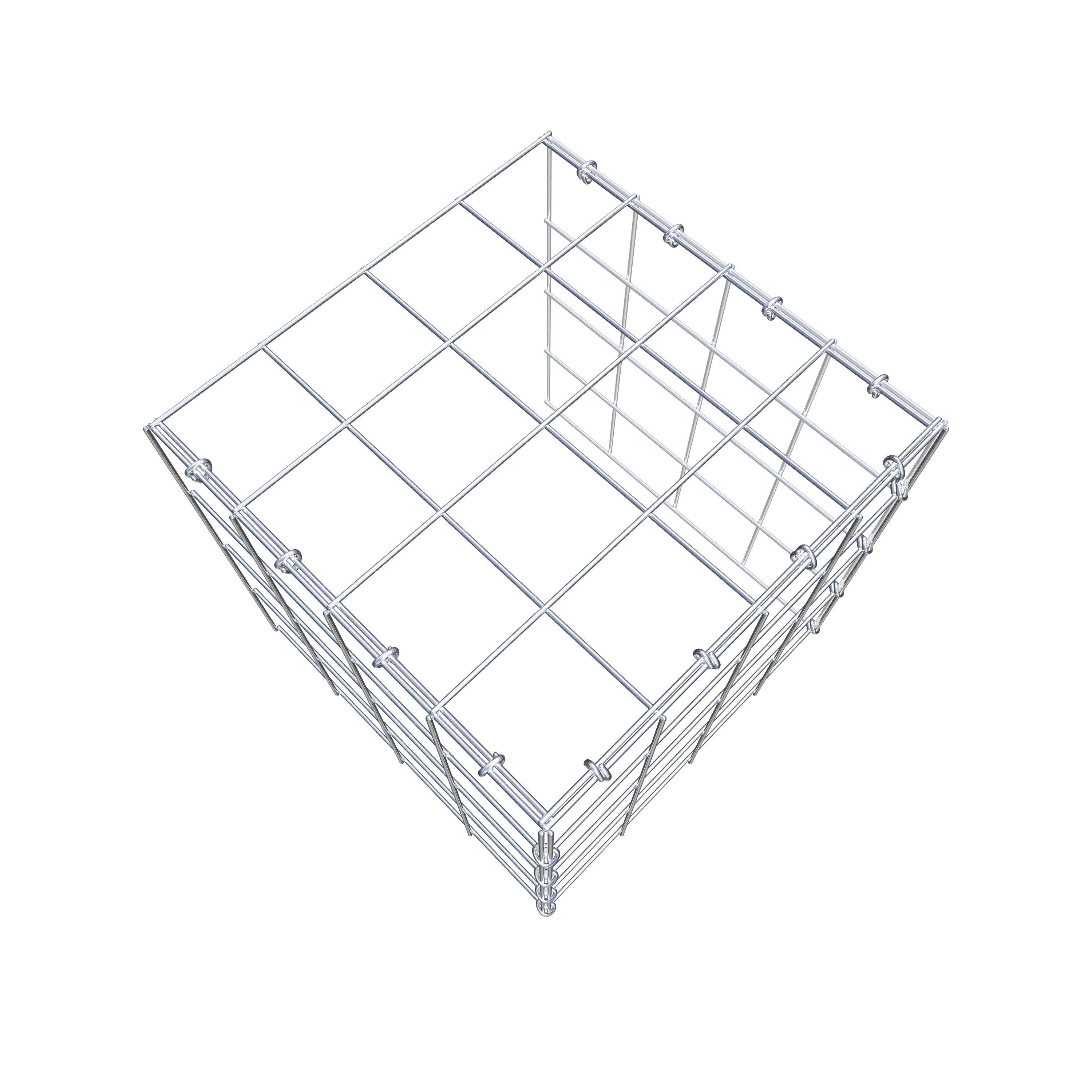 Mounted gabion type 4 40 cm x 40 cm x 40 cm (L x H x D), mesh size 10 cm x 10 cm, C-ring