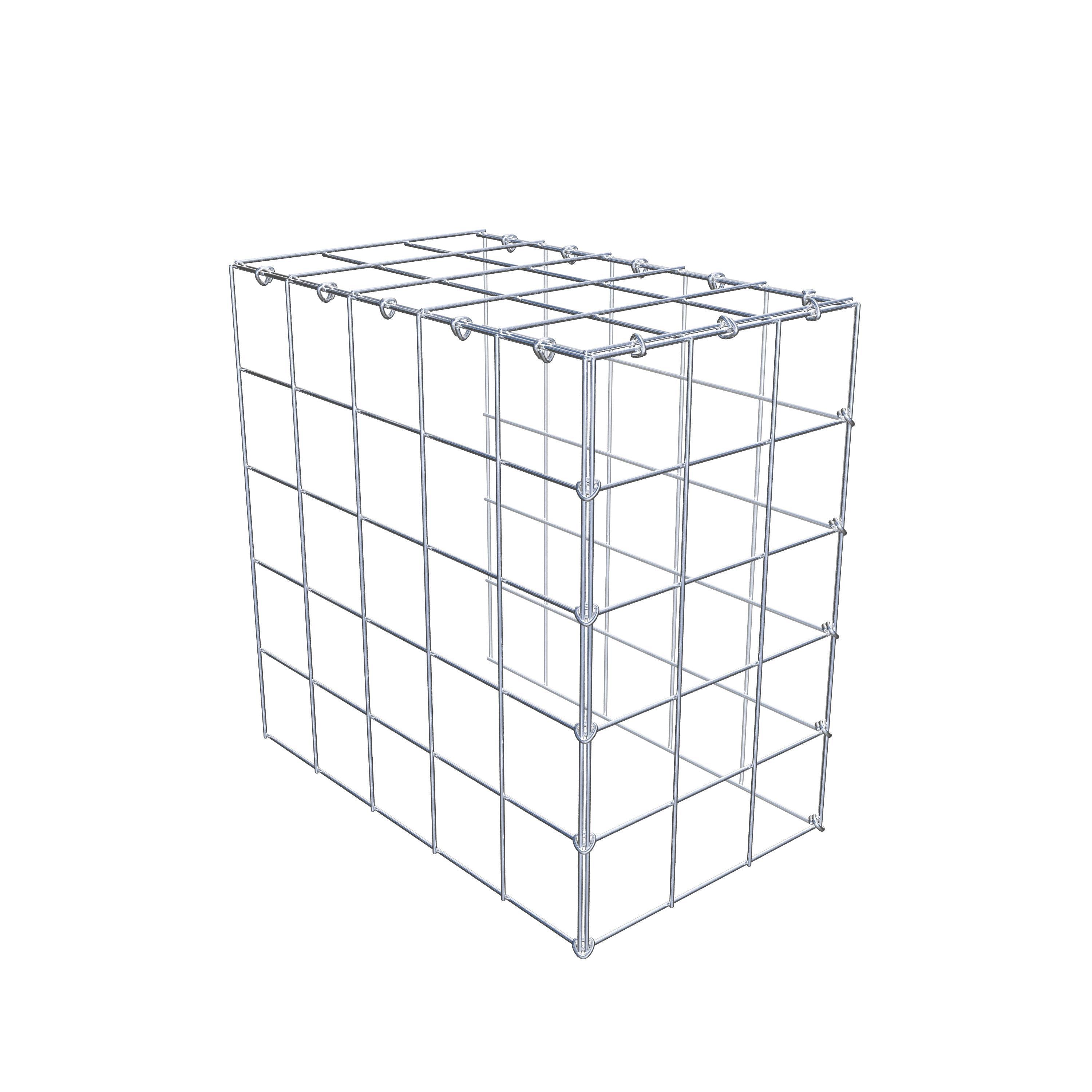 Mounted gabion type 4 50 cm x 50 cm x 30 cm (L x H x D), mesh size 10 cm x 10 cm, C-ring