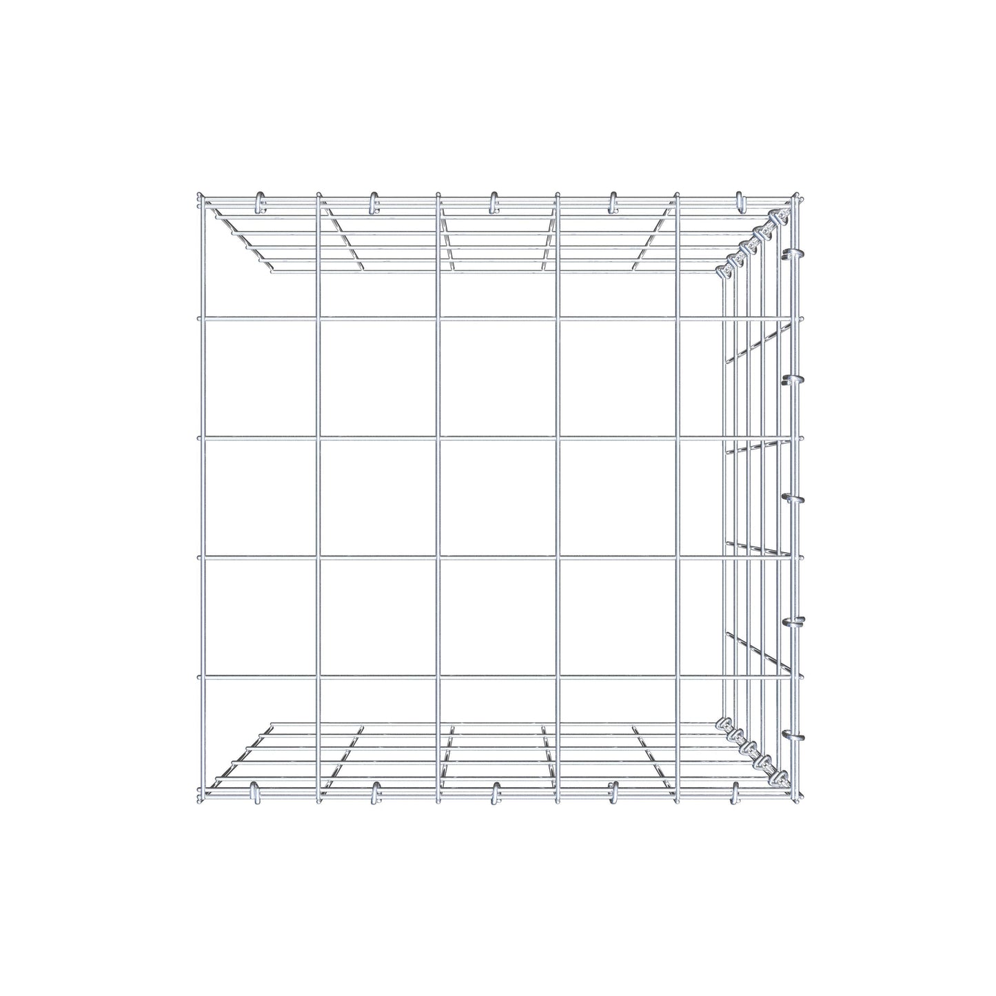 Monteret gabion type 4 50 cm x 50 cm x 50 cm (L x H x D), maskestørrelse 10 cm x 10 cm, C-ring