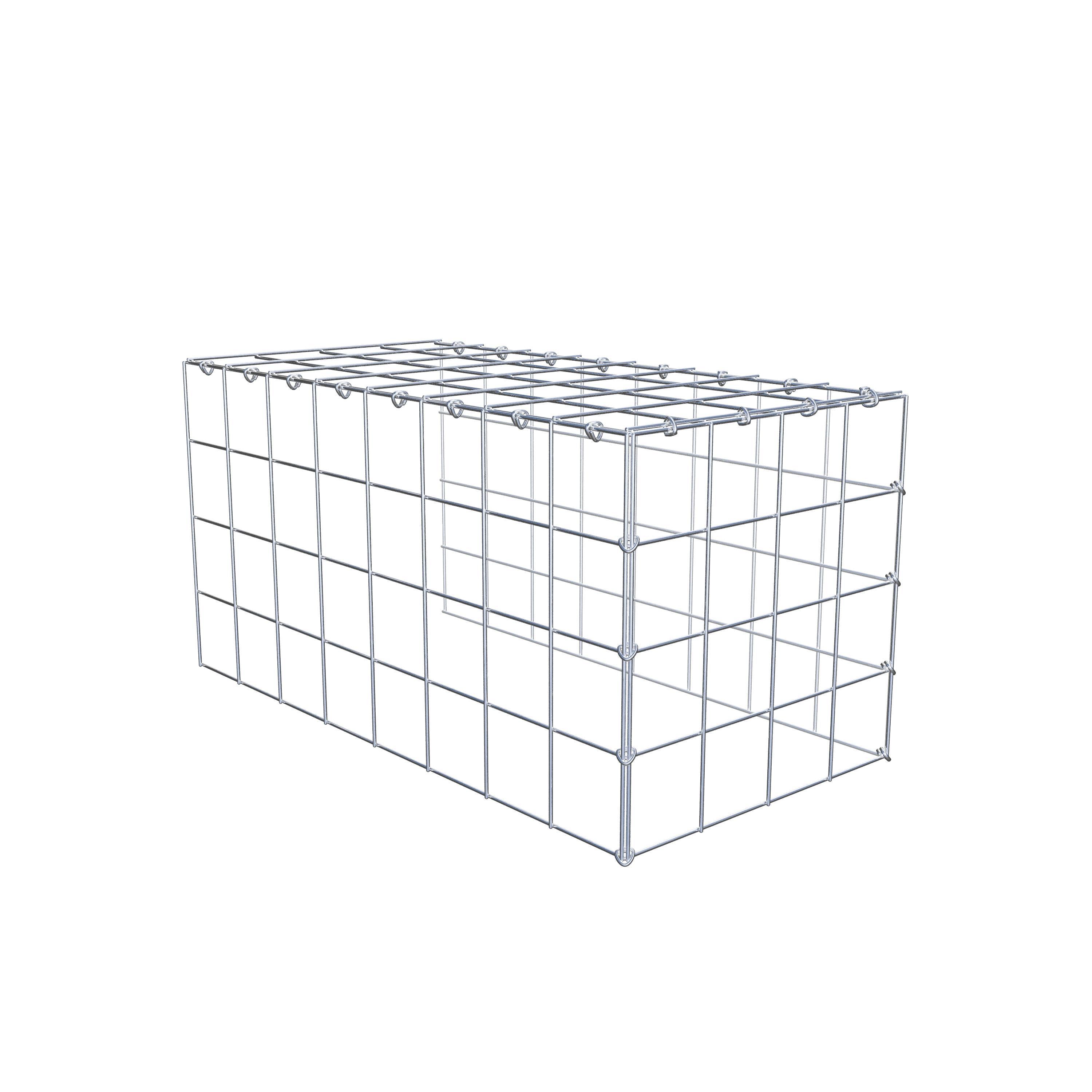 Mounted gabion type 4 80 cm x 40 cm x 40 cm (L x H x D), mesh size 10 cm x 10 cm, C-ring