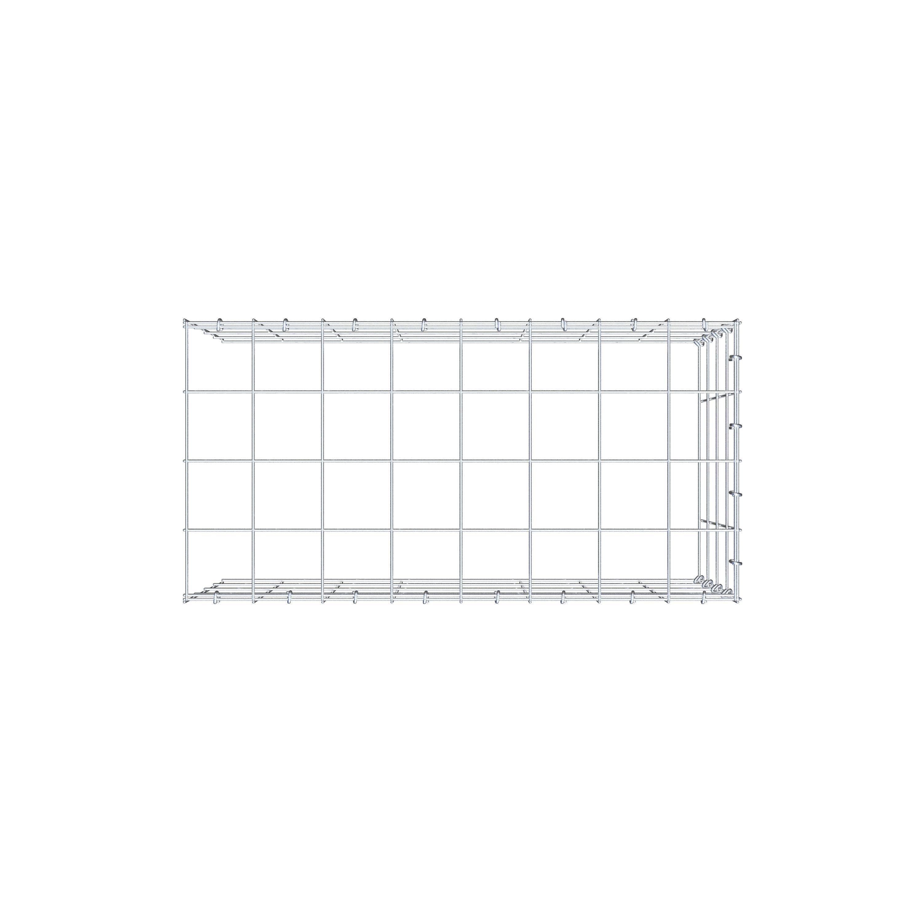 Monteret gabion type 4 80 cm x 40 cm x 40 cm (L x H x D), maskestørrelse 10 cm x 10 cm, C-ring