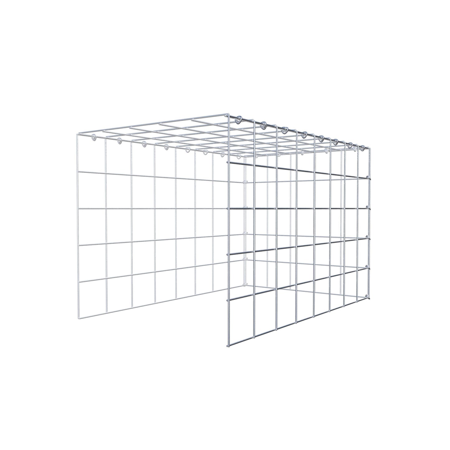 Pila adicional tipo 4 80 cm x 50 cm x 50 cm (L x A x P), malla 10 cm x 10 cm, anillo en C