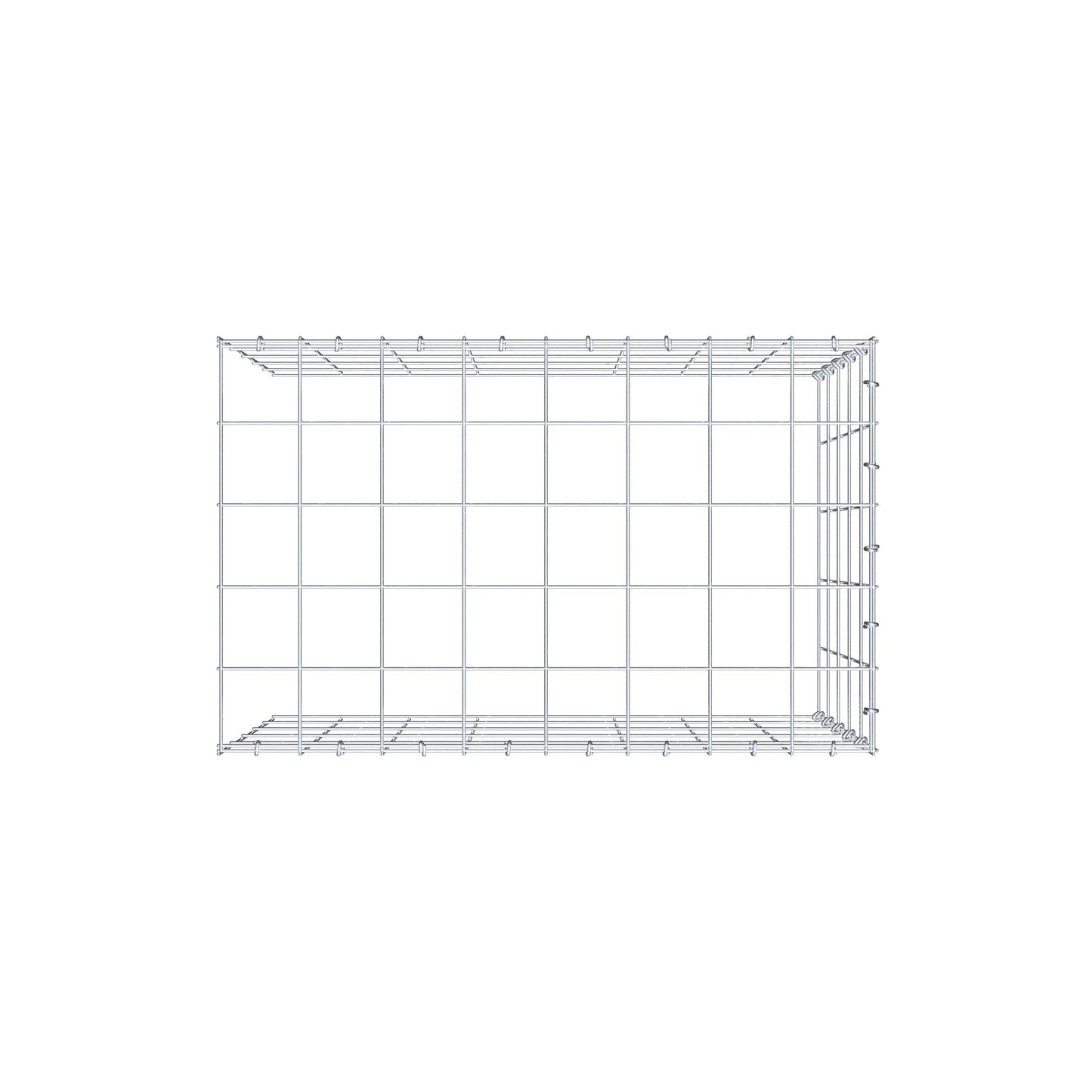 Pila adicional tipo 4 80 cm x 50 cm x 50 cm (L x A x P), malla 10 cm x 10 cm, anillo en C