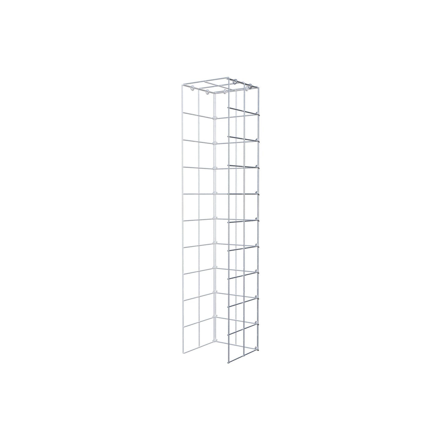 Typ 4 påbyggnadsgabion 100 cm x 20 cm x 20 cm (L x H x D), maskstorlek 10 cm x 10 cm, C-ring
