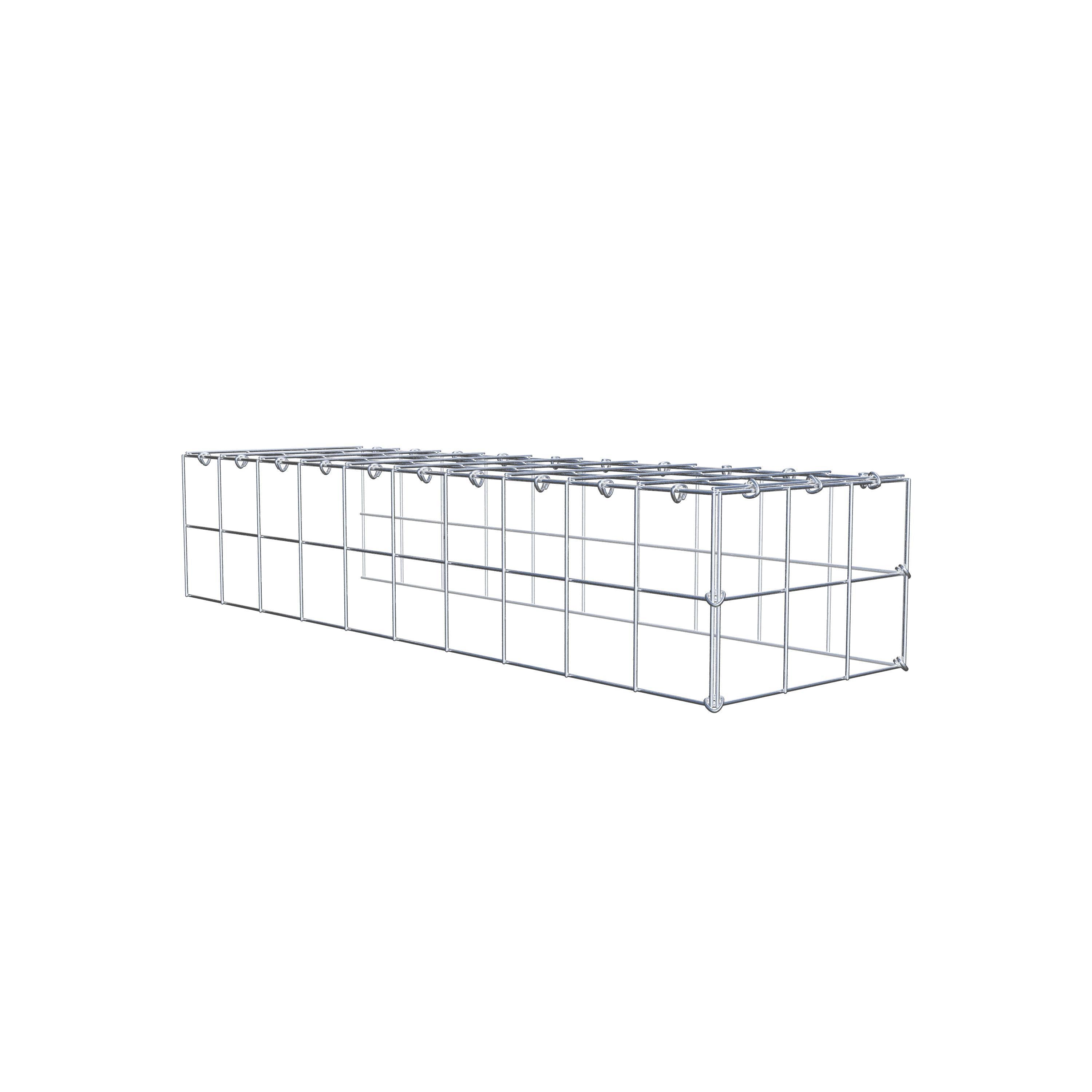 Monteret gabion type 4 100 cm x 20 cm x 30 cm (L x H x D), maskestørrelse 10 cm x 10 cm, C-ring