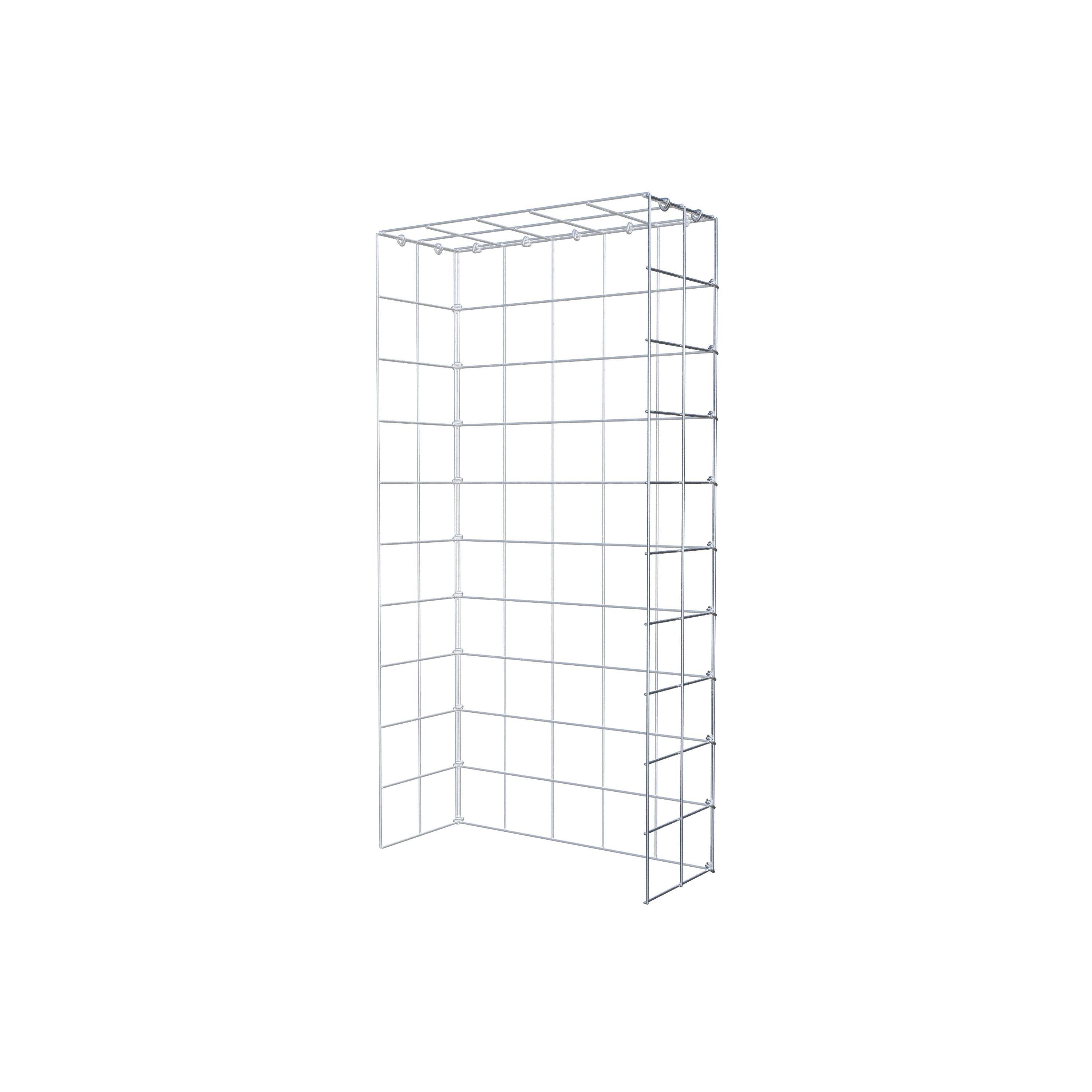 Monteret gabion type 4 100 cm x 20 cm x 50 cm (L x H x D), maskestørrelse 10 cm x 10 cm, C-ring