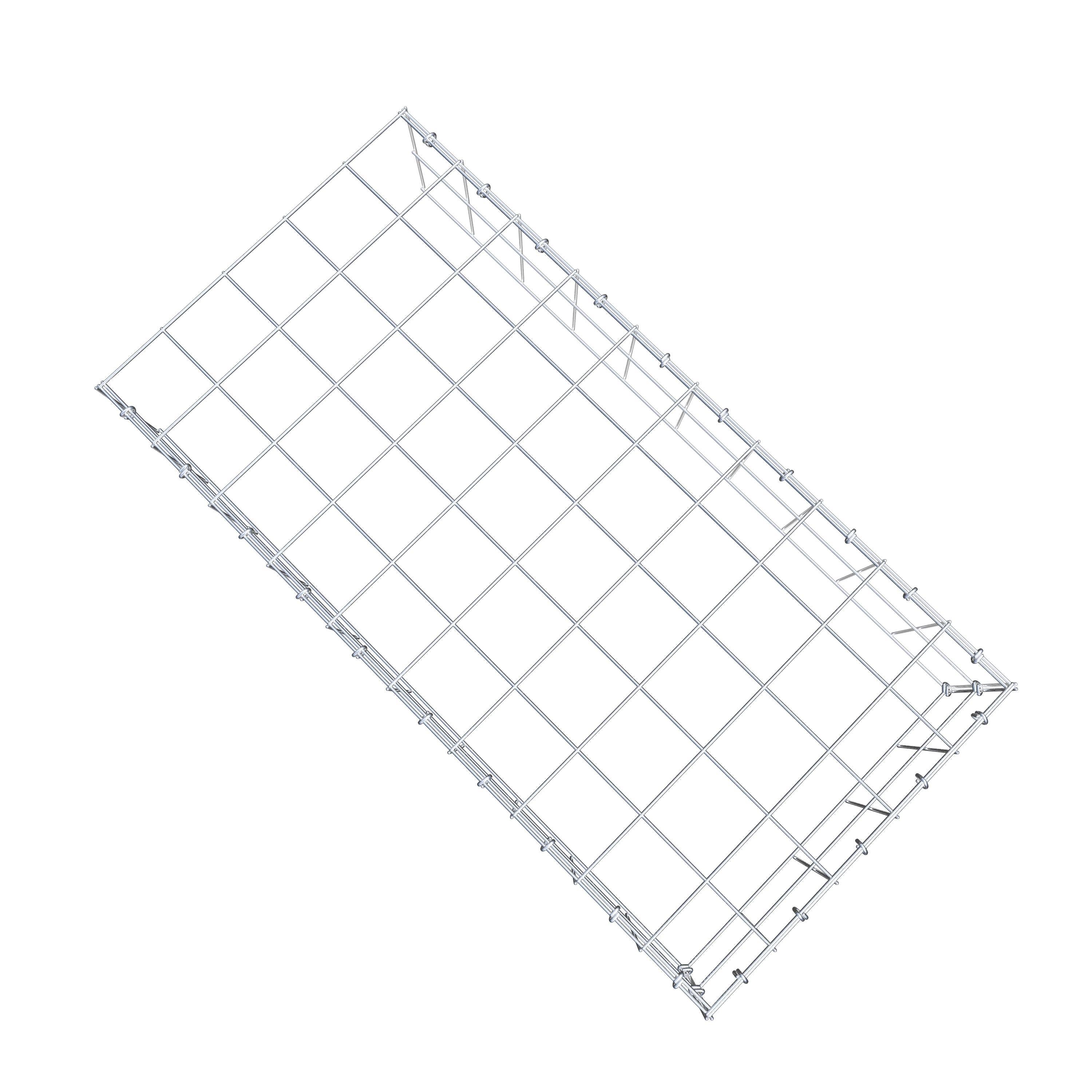 Mounted gabion type 4 100 cm x 20 cm x 50 cm (L x H x D), mesh size 10 cm x 10 cm, C-ring