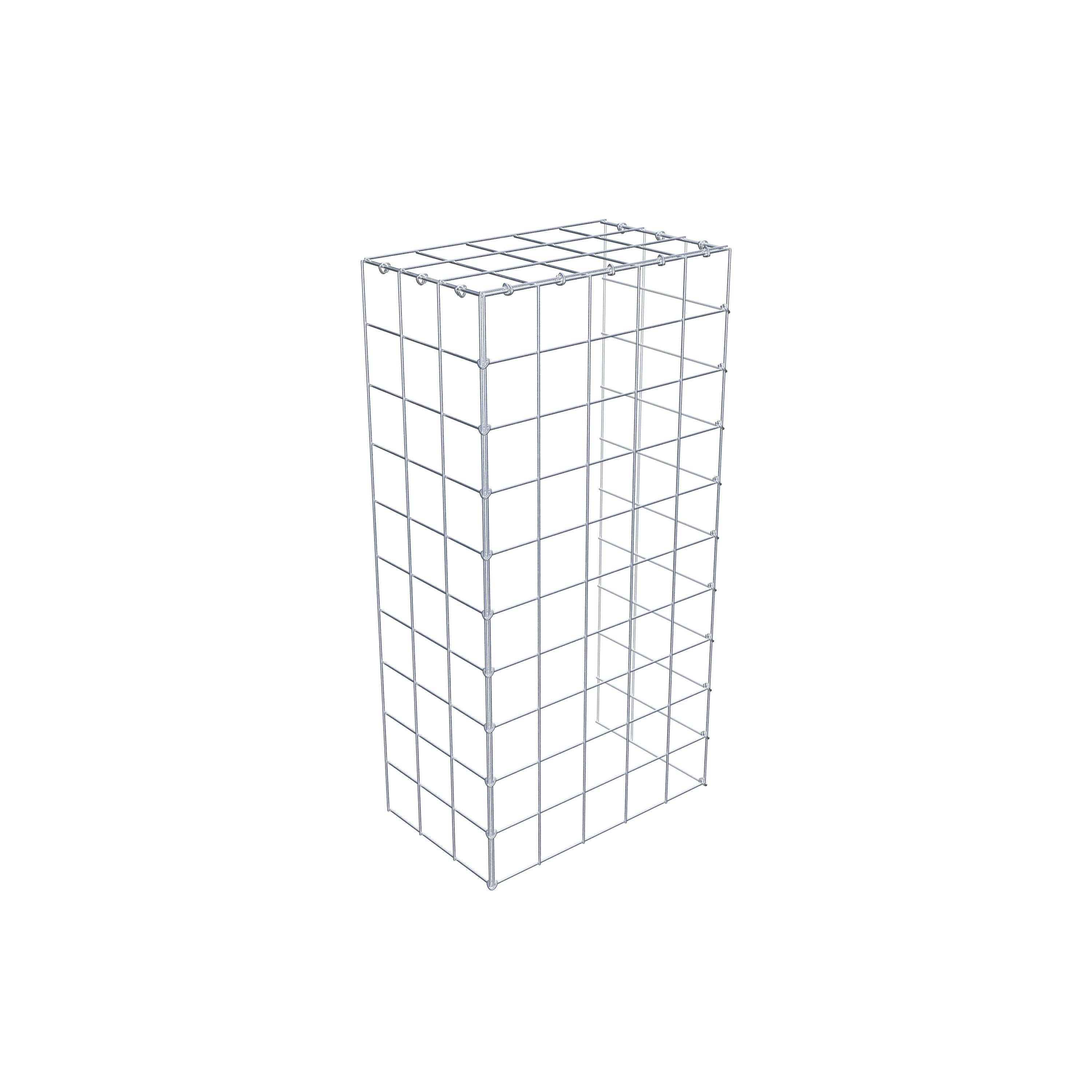 Monteret gabion type 4 100 cm x 30 cm x 50 cm (L x H x D), maskestørrelse 10 cm x 10 cm, C-ring