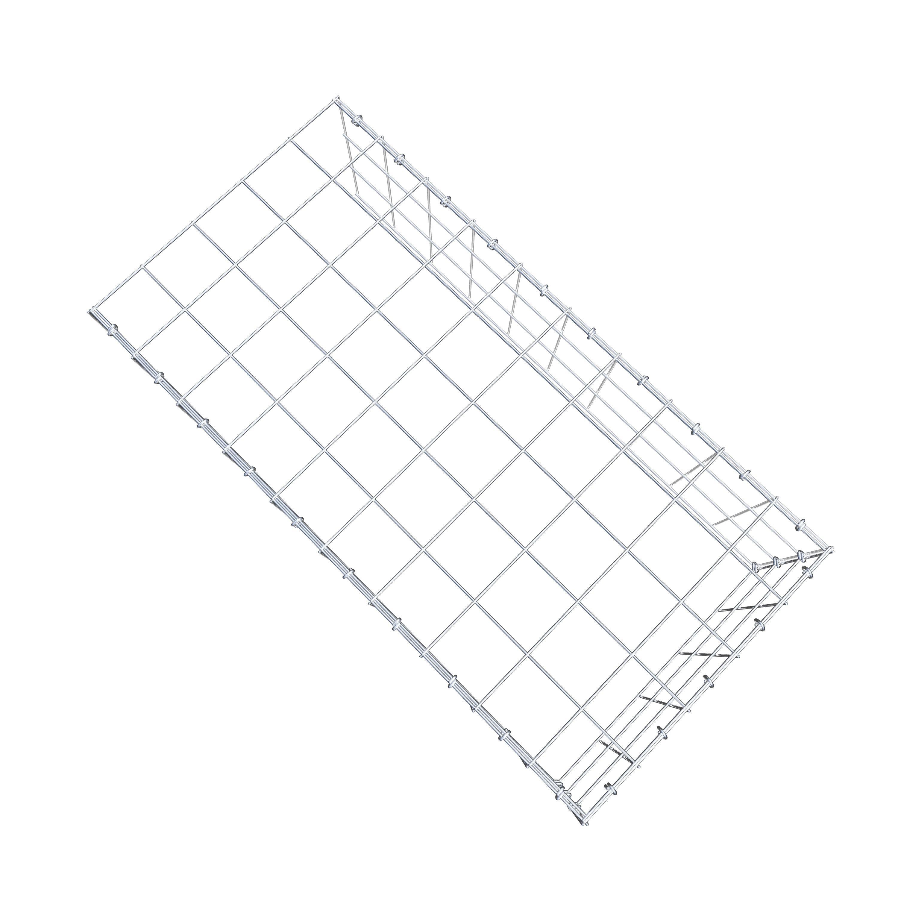 Monteret gabion type 4 100 cm x 30 cm x 50 cm (L x H x D), maskestørrelse 10 cm x 10 cm, C-ring