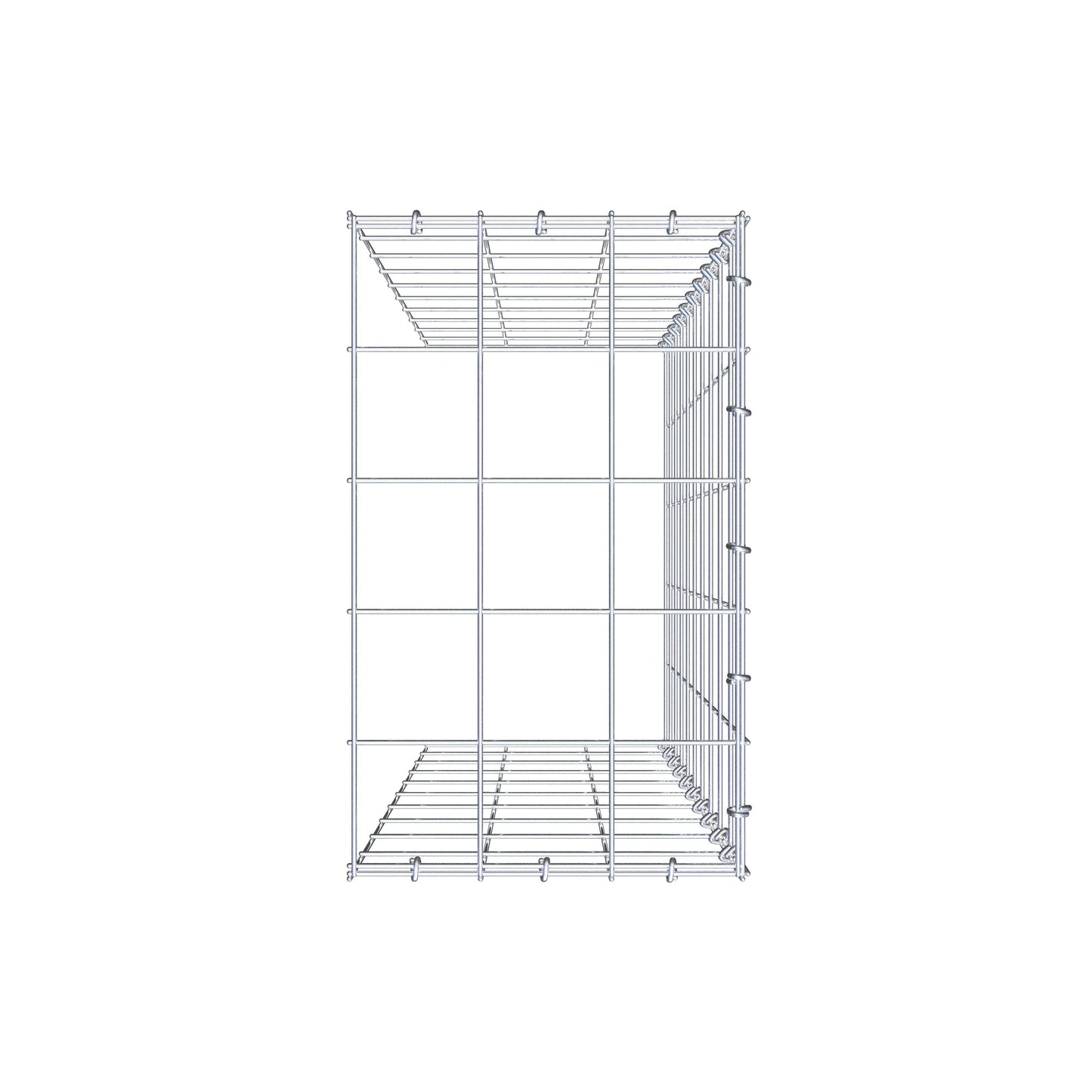 Type 4 oplegkorf 100 cm x 30 cm x 50 cm (L x H x D), maaswijdte 10 cm x 10 cm, C-ring