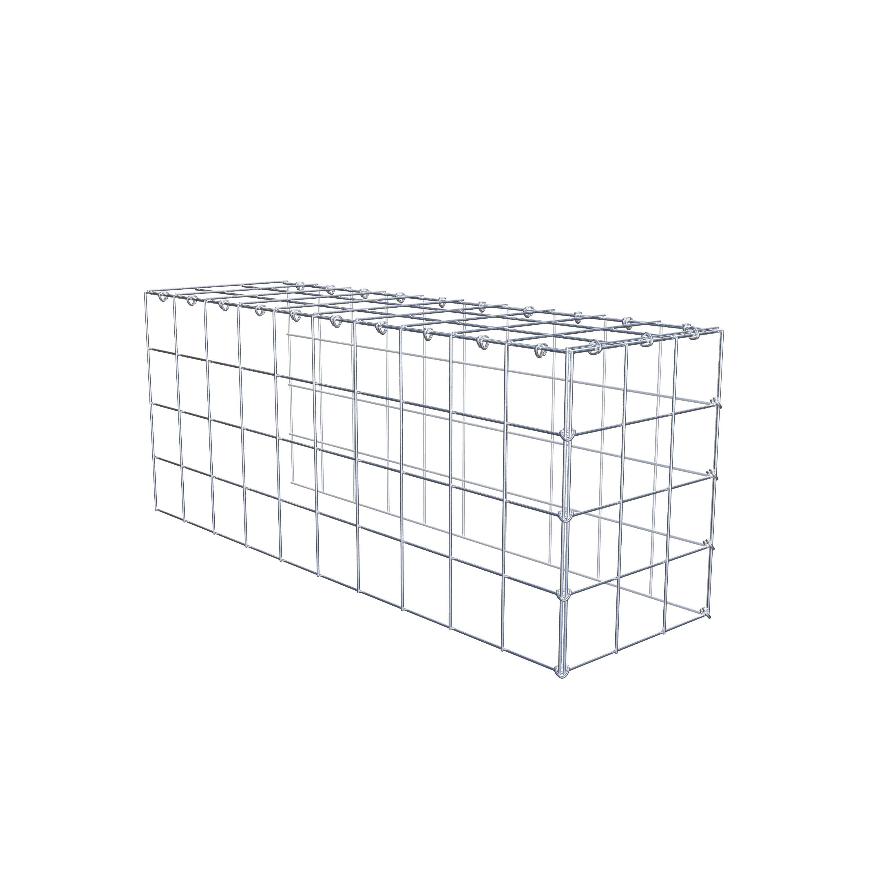 Monteret gabion type 4 100 cm x 40 cm x 30 cm (L x H x D), maskestørrelse 10 cm x 10 cm, C-ring