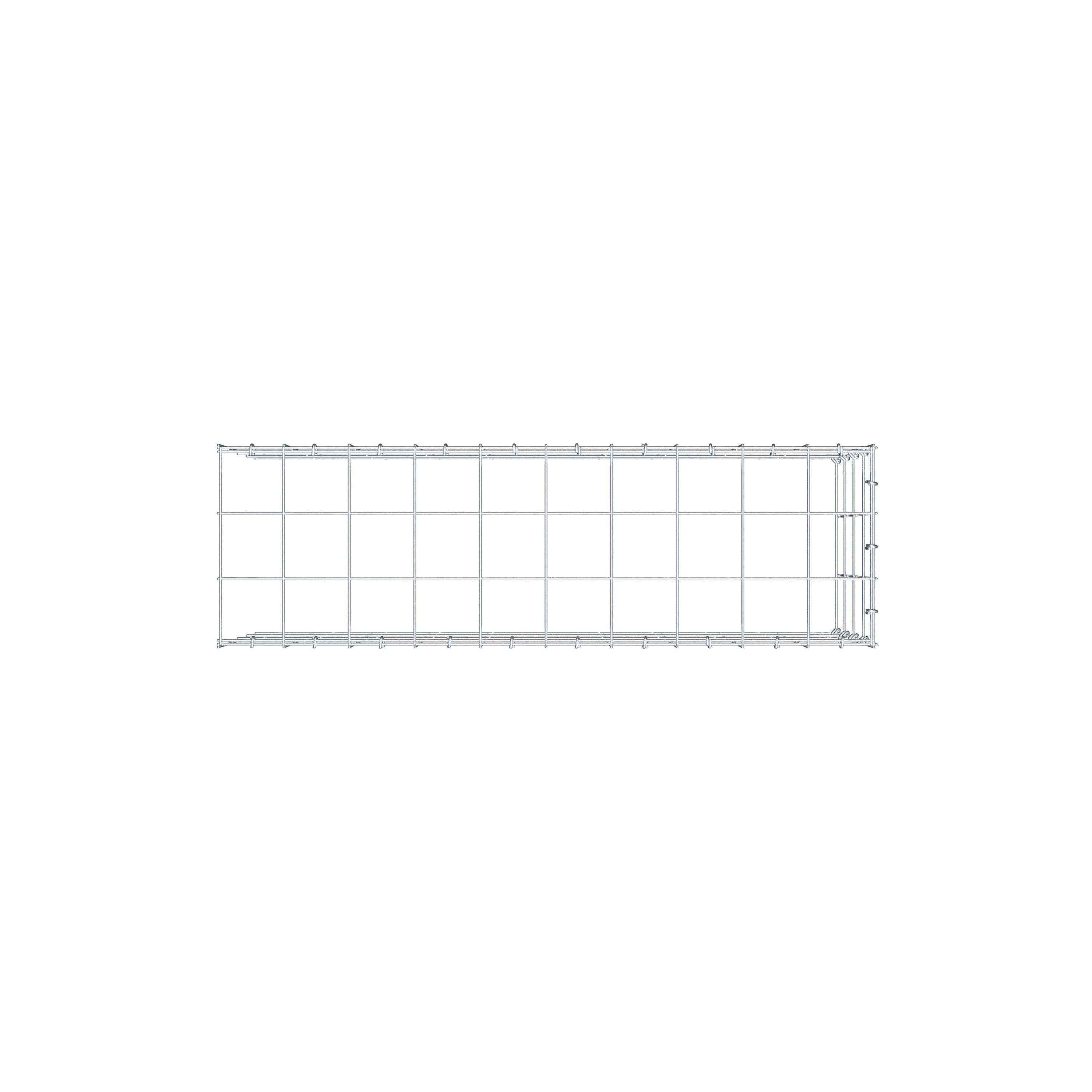 Monteret gabion type 4 100 cm x 40 cm x 30 cm (L x H x D), maskestørrelse 10 cm x 10 cm, C-ring