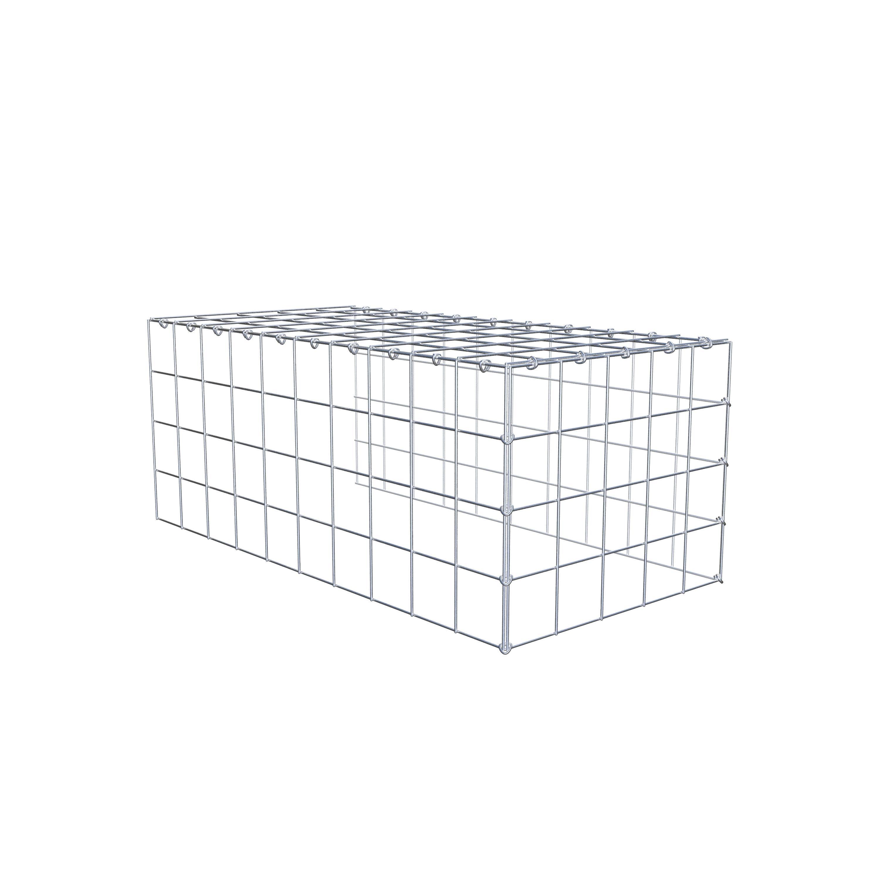 Mounted gabion type 4 100 cm x 40 cm x 50 cm (L x H x D), mesh size 10 cm x 10 cm, C-ring