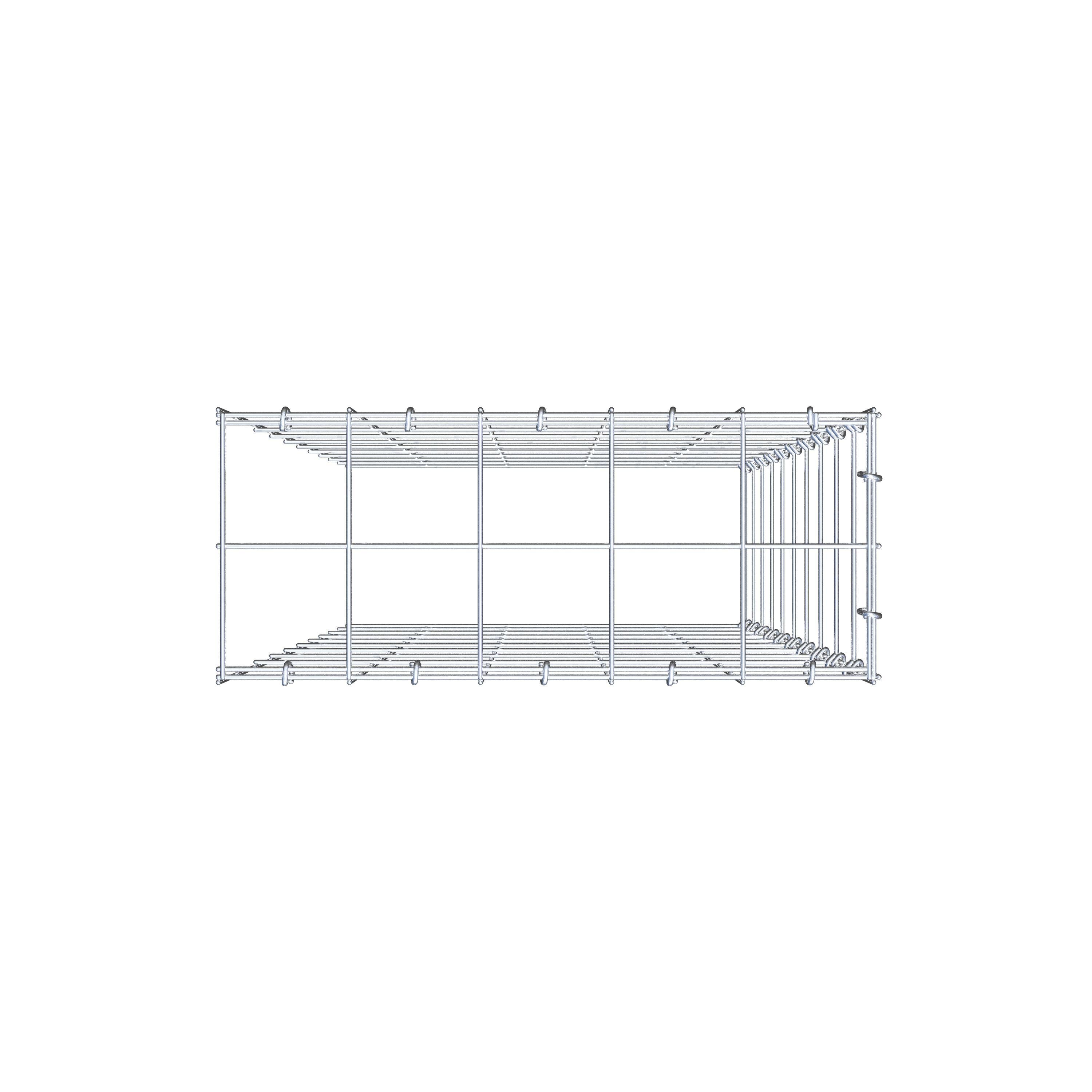 Monteret gabion type 4 100 cm x 50 cm x 20 cm (L x H x D), maskestørrelse 10 cm x 10 cm, C-ring