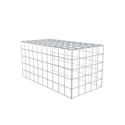 Monteret gabion type 4 100 cm x 50 cm x 50 cm (L x H x D), maskestørrelse 10 cm x 10 cm, C-ring