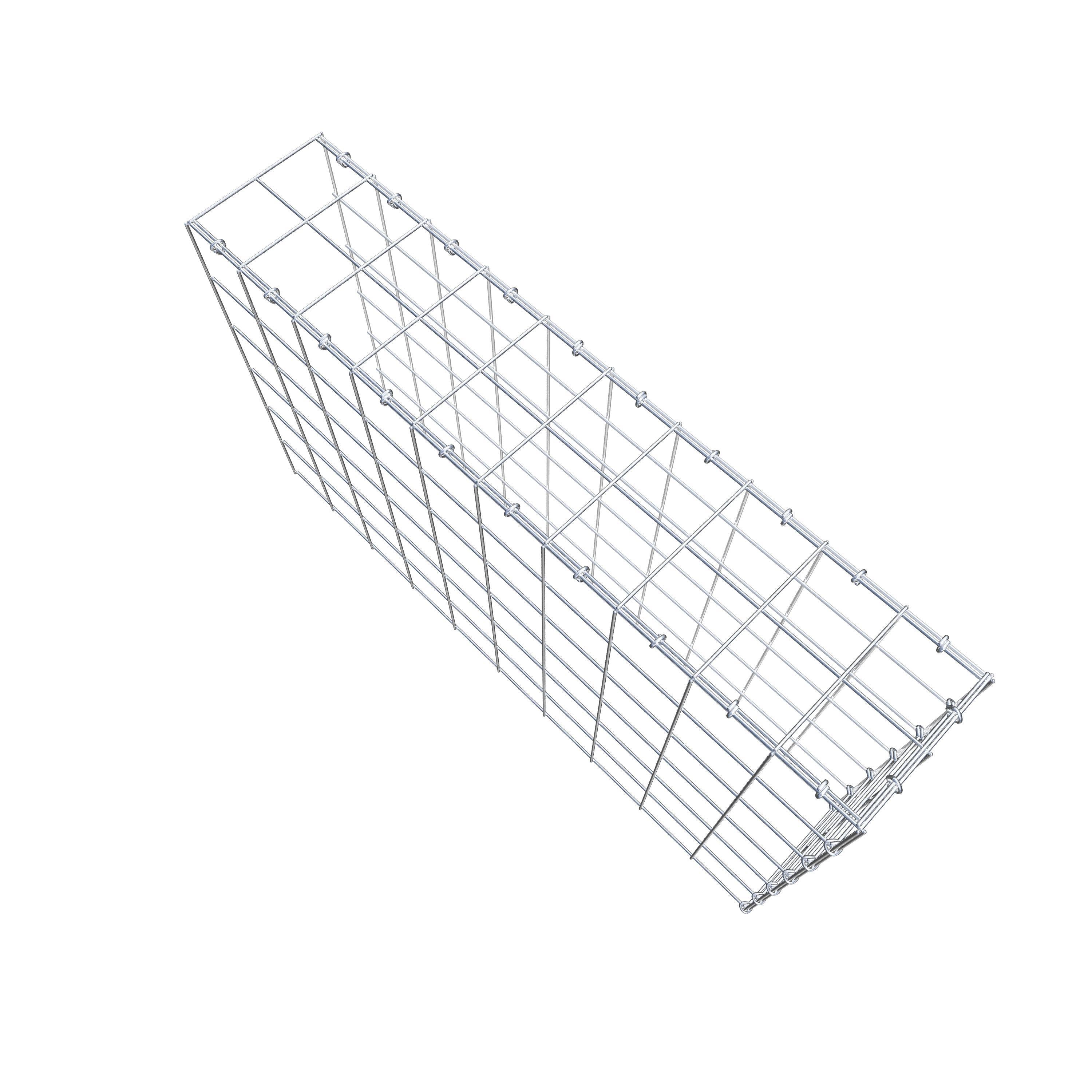 Monteret gabion type 4 100 cm x 60 cm x 20 cm (L x H x D), maskestørrelse 10 cm x 10 cm, C-ring