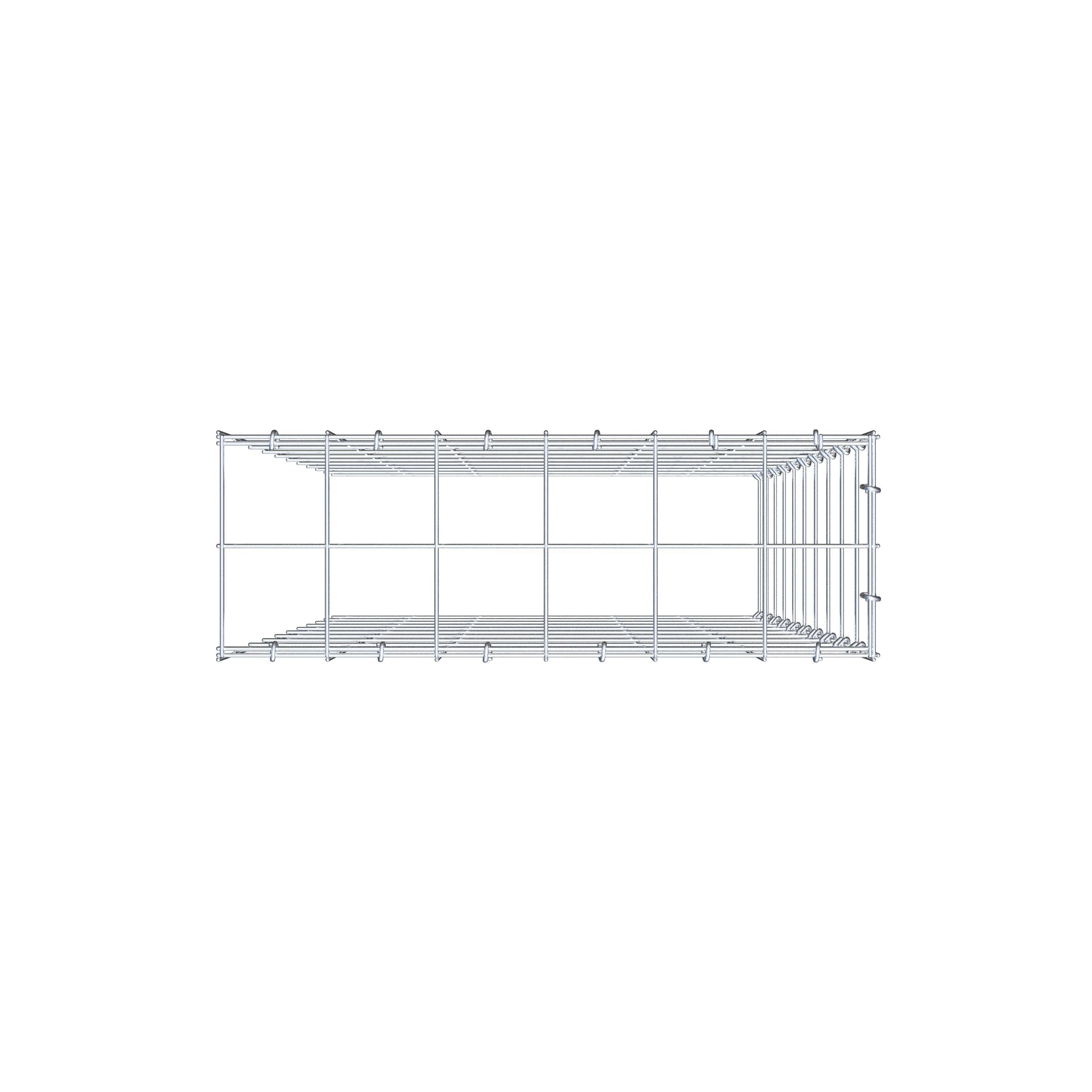 Monteret gabion type 4 100 cm x 60 cm x 20 cm (L x H x D), maskestørrelse 10 cm x 10 cm, C-ring