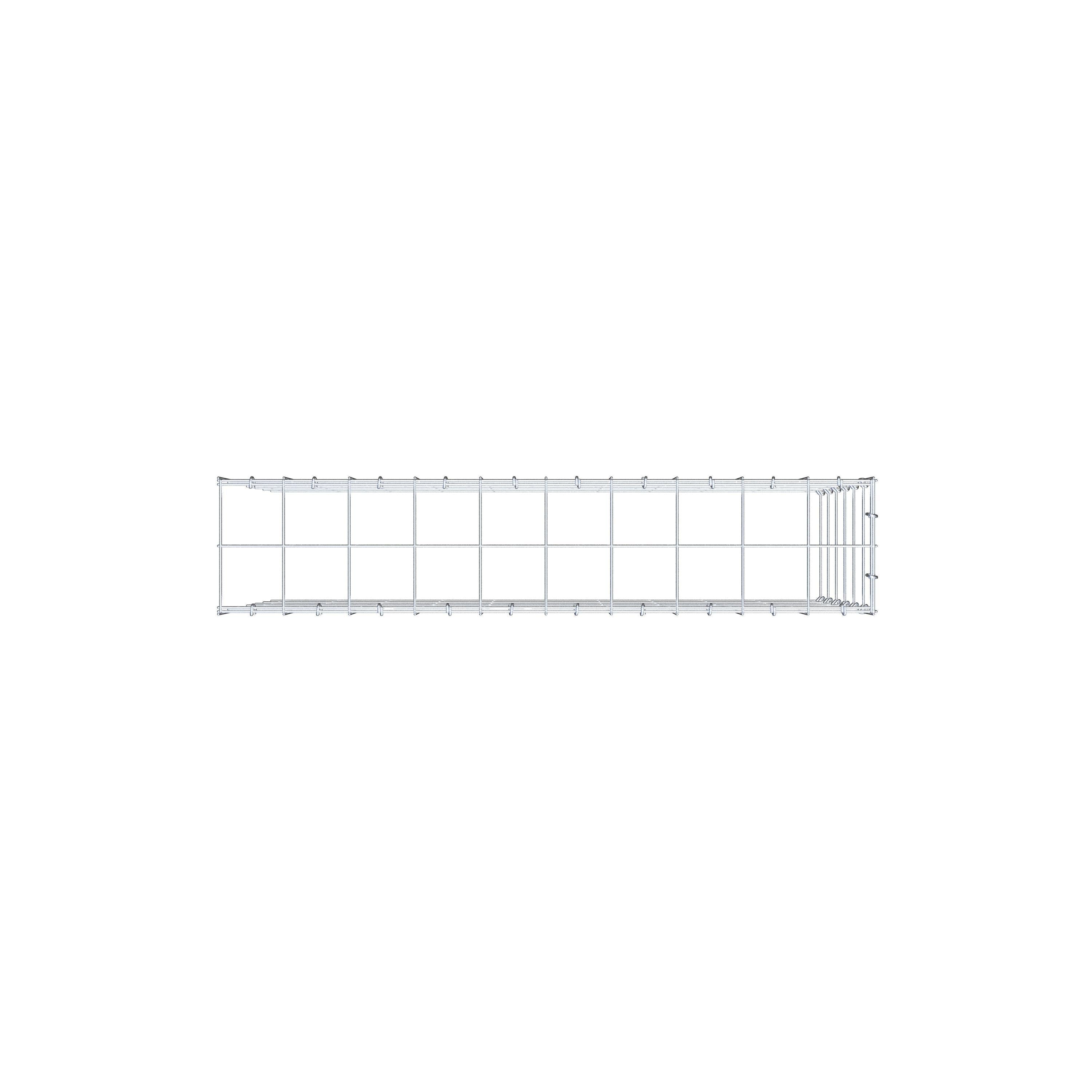 Anbaugabione Typ 4 100 cm x 60 cm x 20 cm (L x H x T), Maschenweite 10 cm x 10 cm, C-Ring