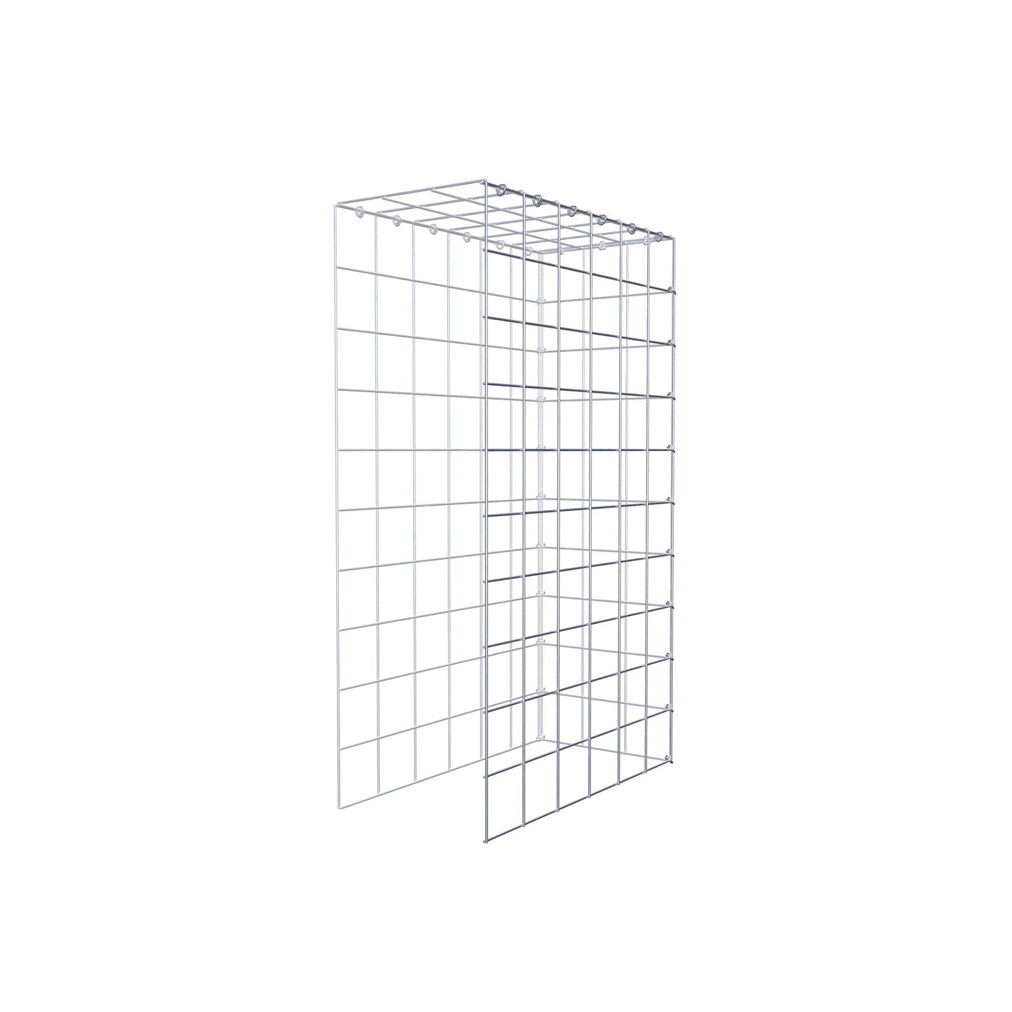 Typ 4 påbyggnadsgabion 100 cm x 60 cm x 30 cm (L x H x D), maskstorlek 10 cm x 10 cm, C-ring