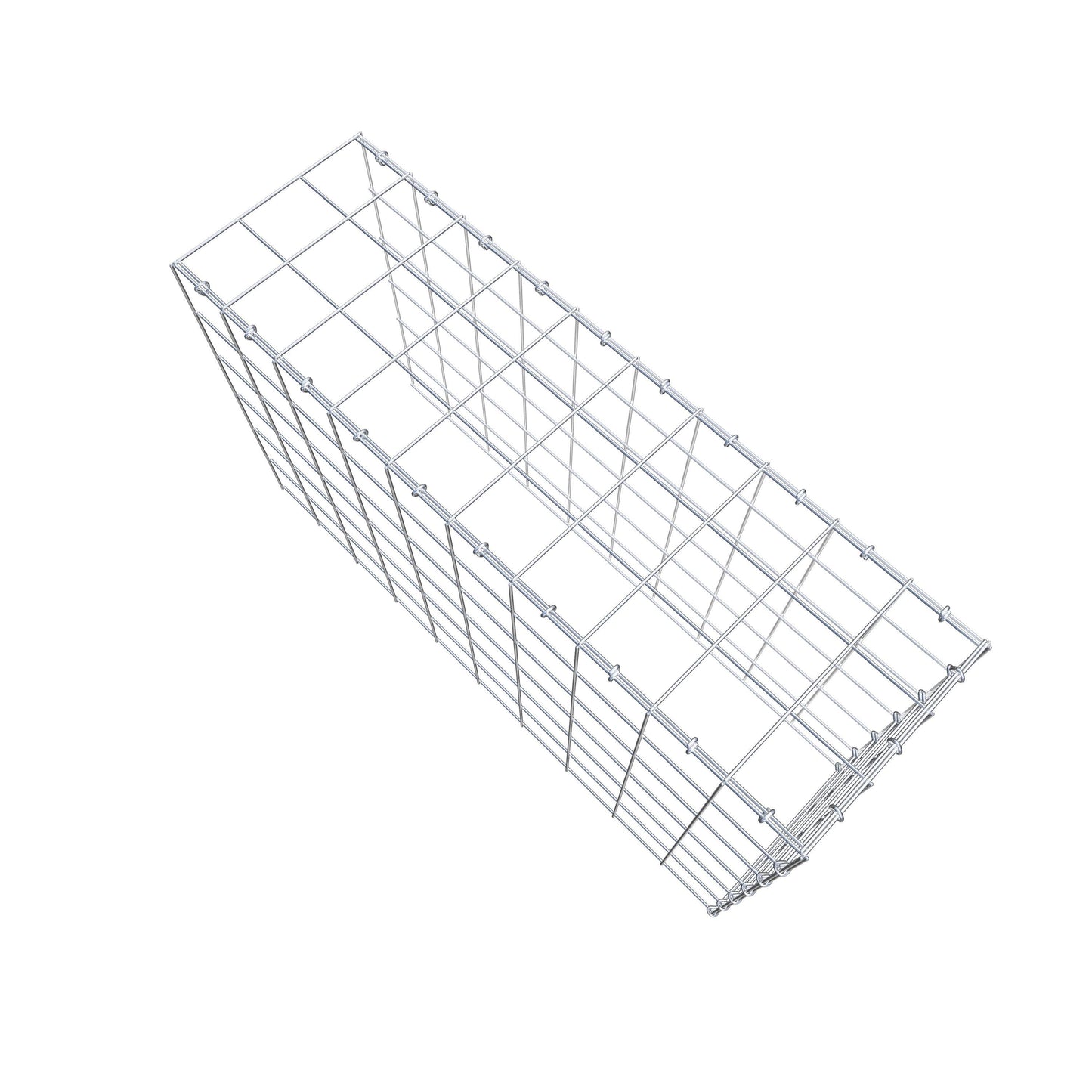 Typ 4 påbyggnadsgabion 100 cm x 60 cm x 30 cm (L x H x D), maskstorlek 10 cm x 10 cm, C-ring