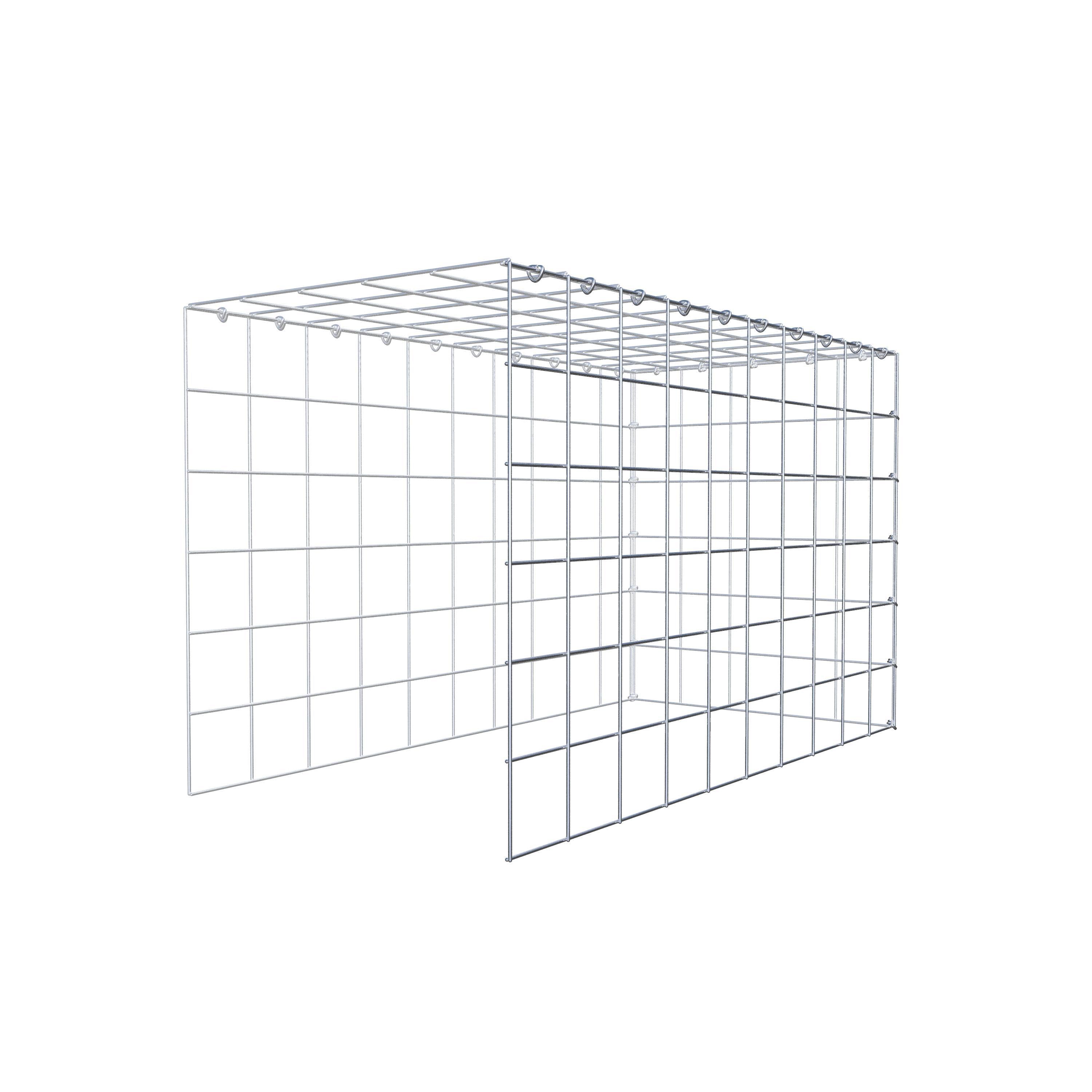 Monteret gabion type 4 100 cm x 60 cm x 50 cm (L x H x D), maskestørrelse 10 cm x 10 cm, C-ring