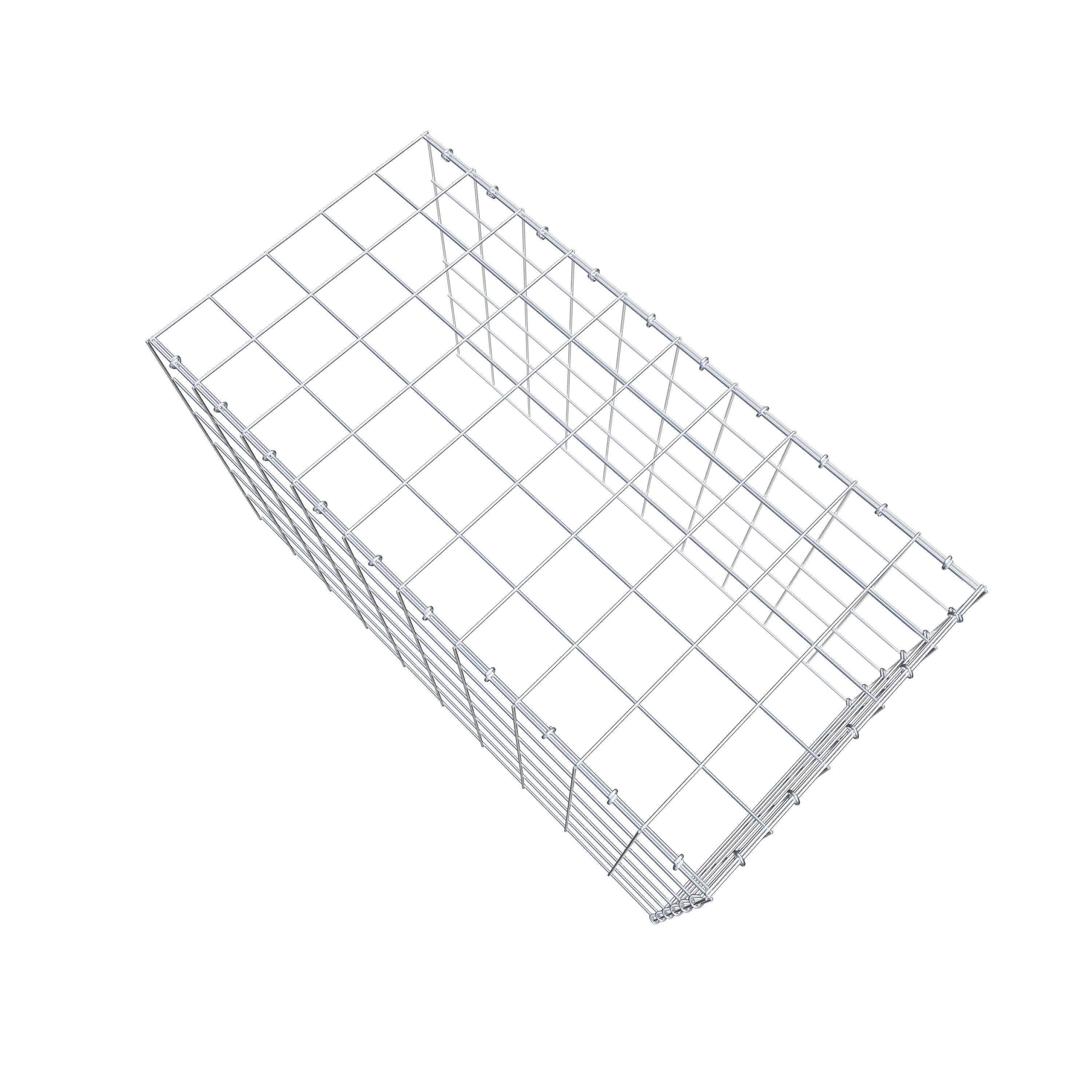 Monteret gabion type 4 100 cm x 60 cm x 50 cm (L x H x D), maskestørrelse 10 cm x 10 cm, C-ring