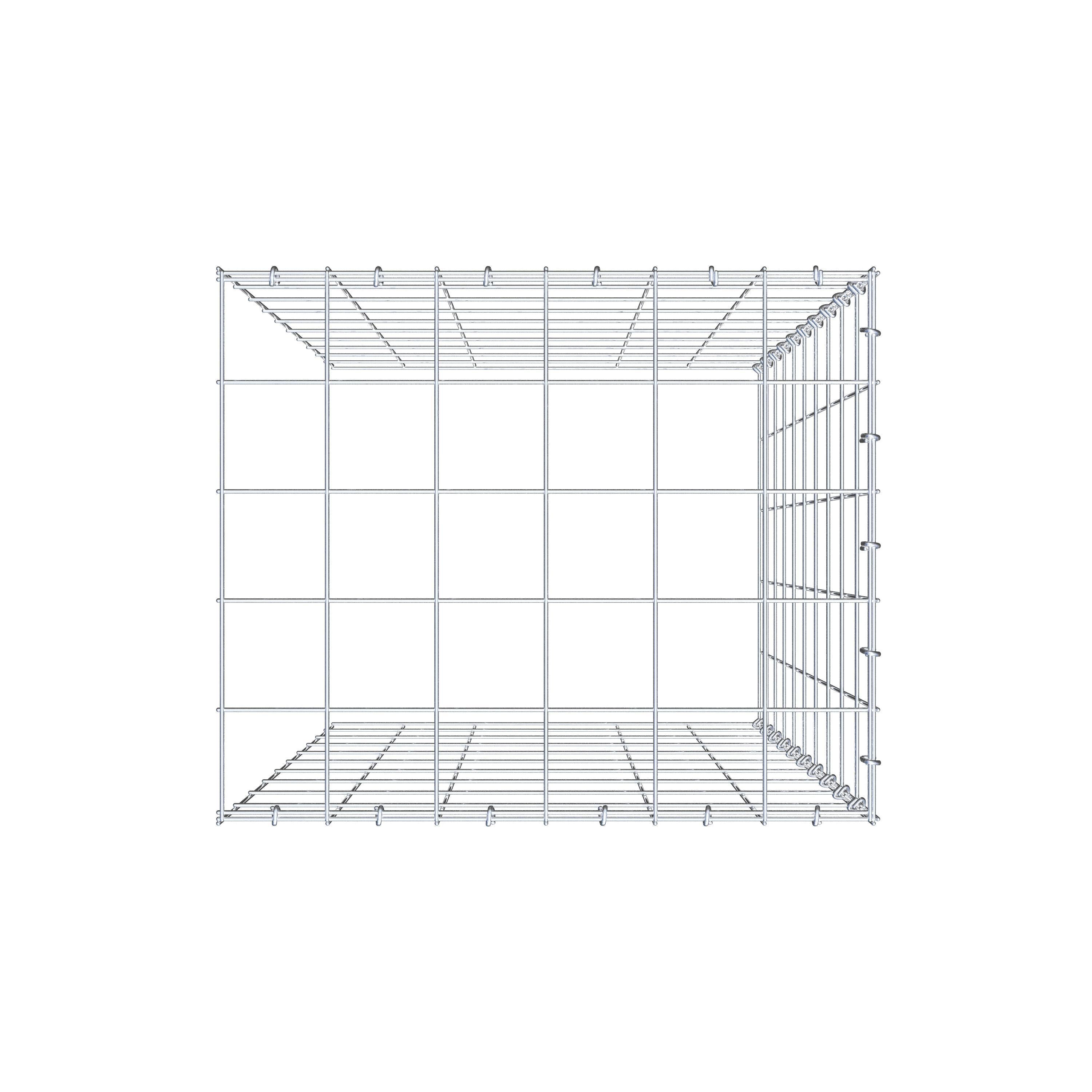 Monteret gabion type 4 100 cm x 60 cm x 50 cm (L x H x D), maskestørrelse 10 cm x 10 cm, C-ring