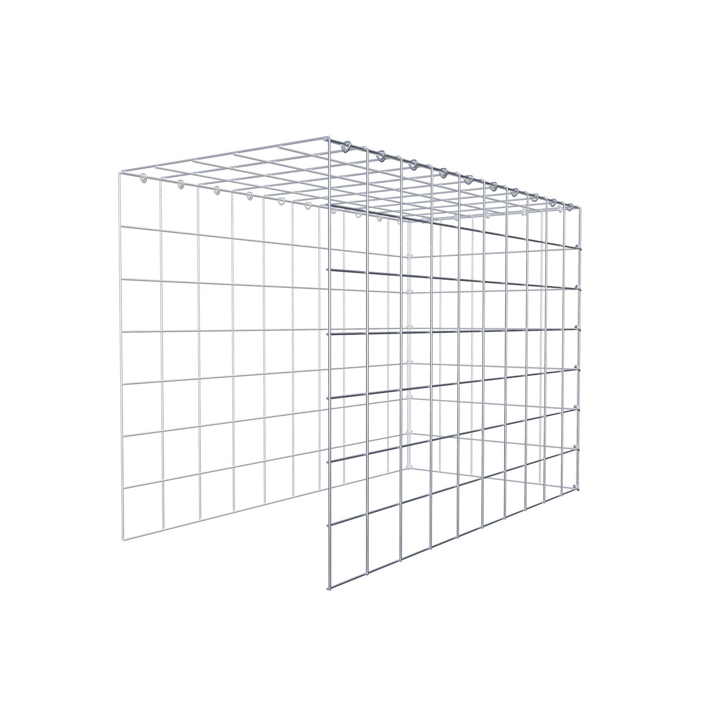 Mounted gabion type 4 100 cm x 70 cm x 50 cm (L x H x D), mesh size 10 cm x 10 cm, C-ring