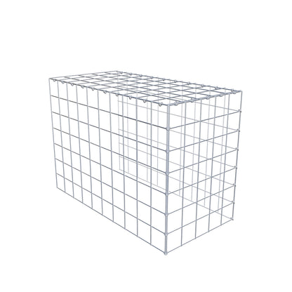 Mounted gabion type 4 100 cm x 70 cm x 50 cm (L x H x D), mesh size 10 cm x 10 cm, C-ring