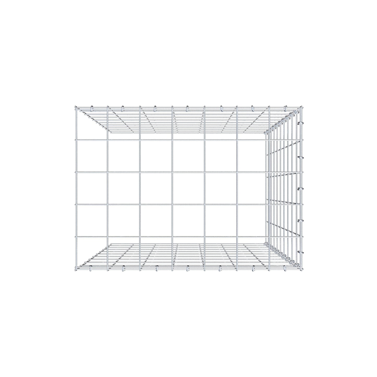 Mounted gabion type 4 100 cm x 70 cm x 50 cm (L x H x D), mesh size 10 cm x 10 cm, C-ring