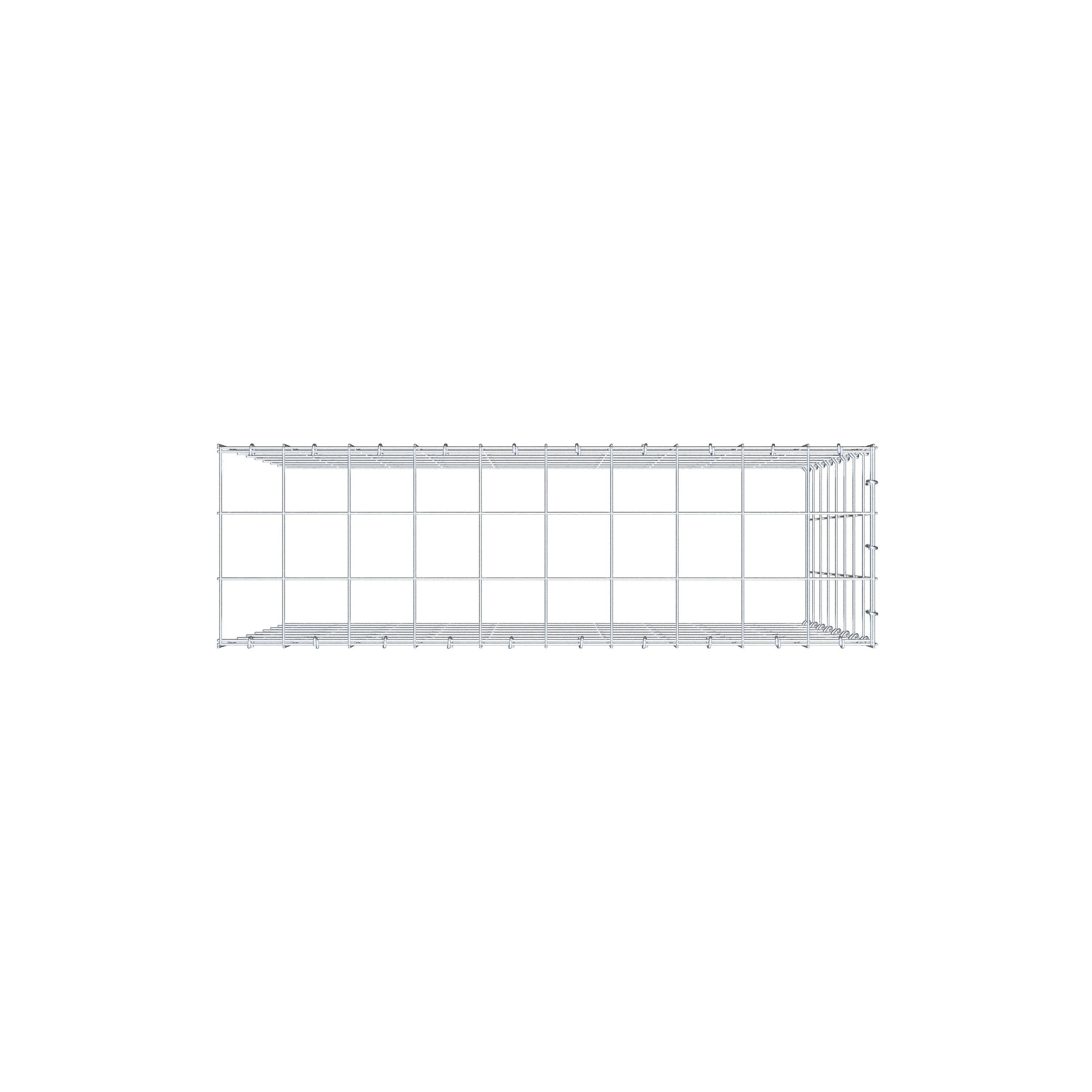 Monteret gabion type 4 100 cm x 80 cm x 30 cm (L x H x D), maskestørrelse 10 cm x 10 cm, C-ring